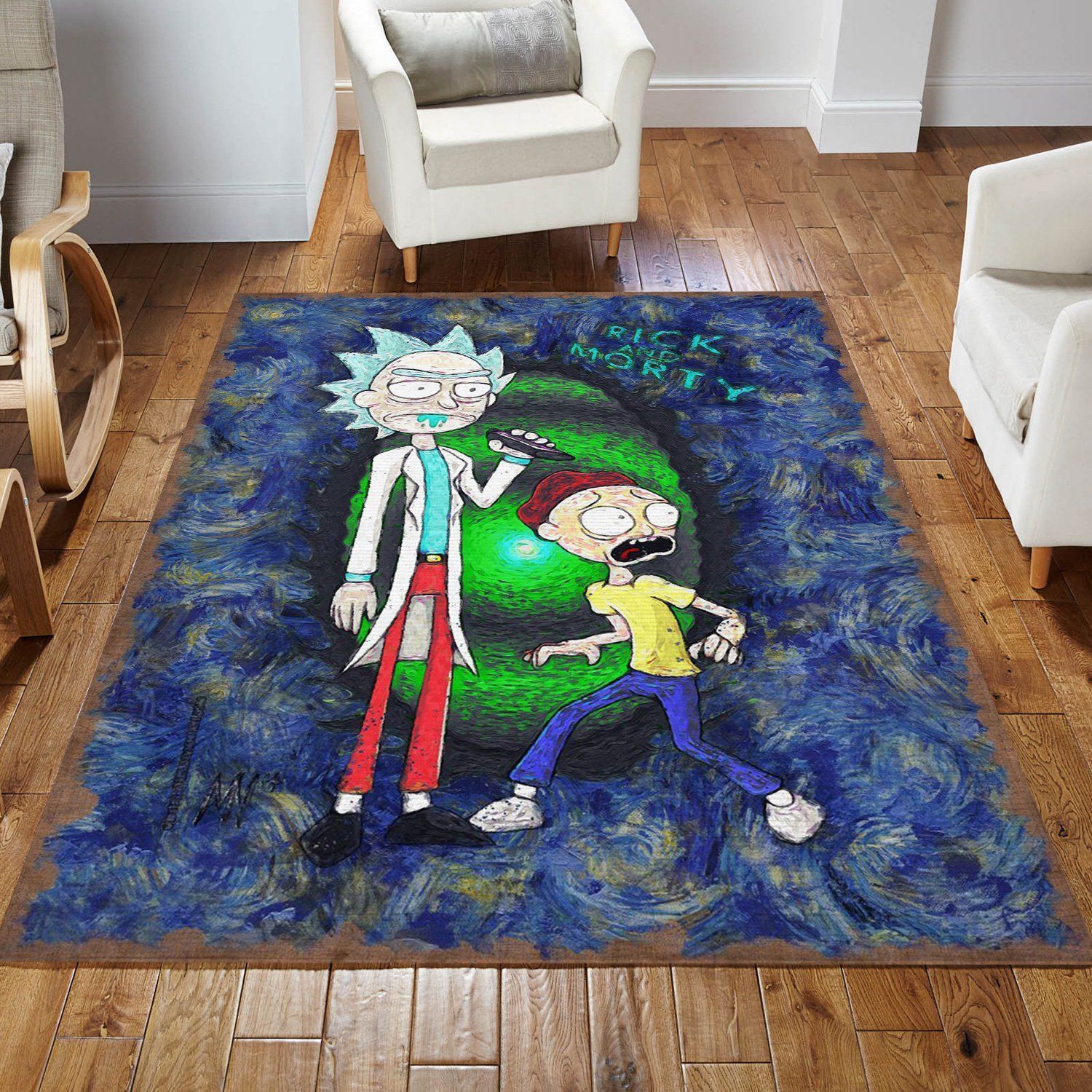 Rick And Morty Christmas Gift Rug Bedroom Rug Home Decor Floor Decor - Indoor Outdoor Rugs