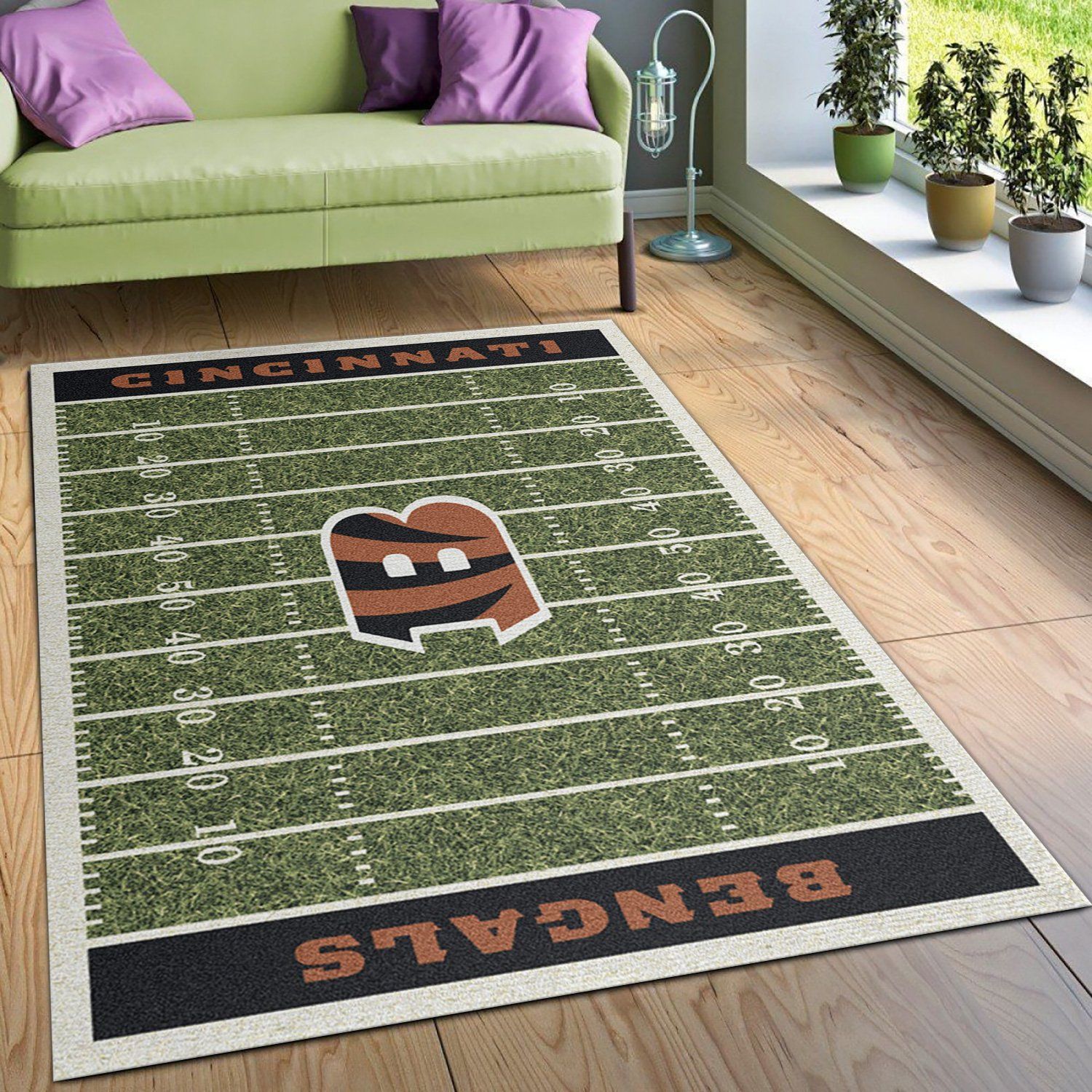 Nfl Homefield Cincinnati Bengals Area Rug For Christmas, Living Room Rug, Home US Decor - Indoor Outdoor Rugs