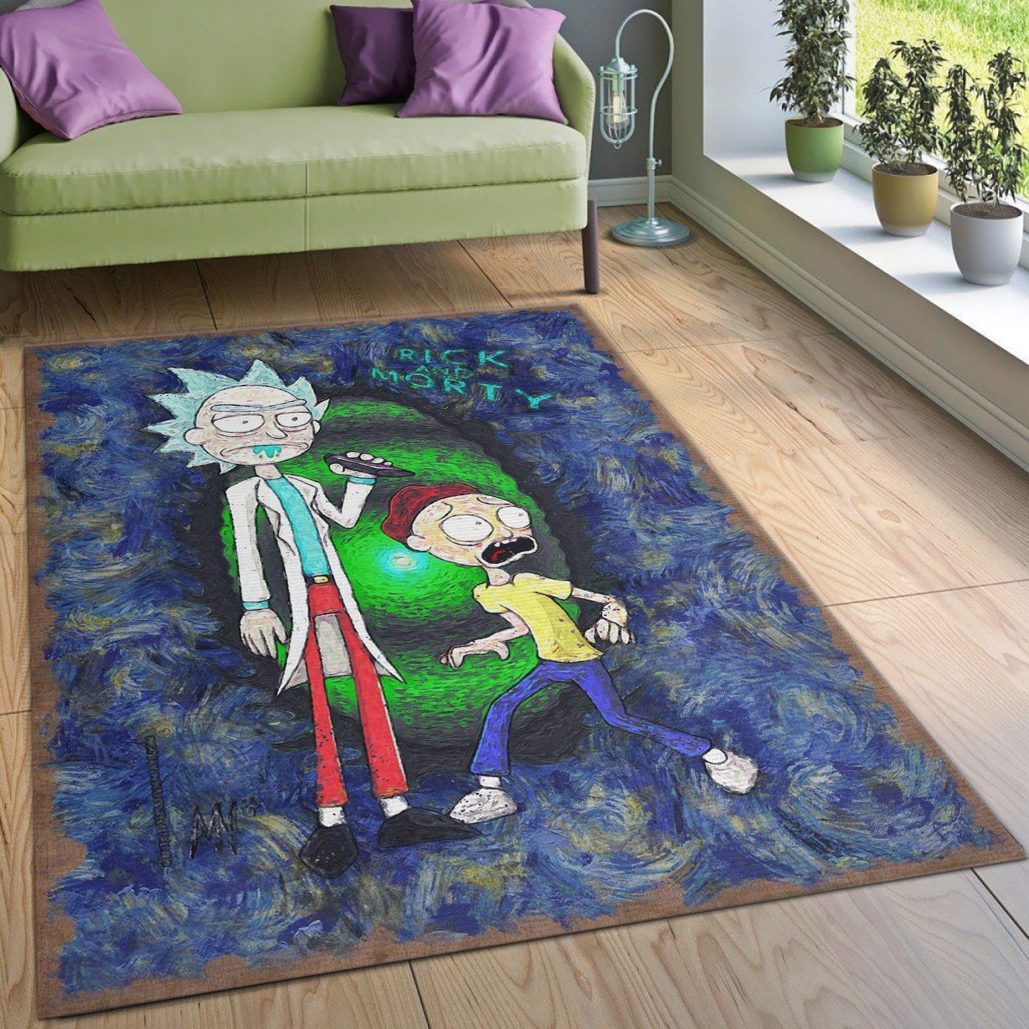 Rick And Morty Christmas Gift Rug Bedroom Rug Home Decor Floor Decor - Indoor Outdoor Rugs