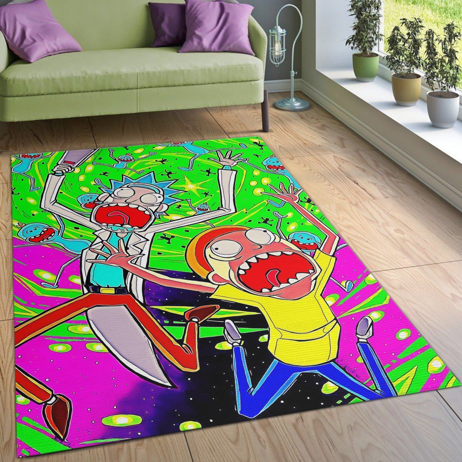 Rick And Morty Christmas Gift Rug Living Room Rug Home Decor Floor Decor - Indoor Outdoor Rugs