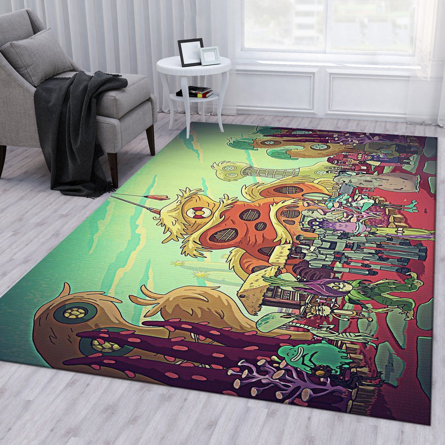 Rick And Morty Area Rug For Christmas Living Room Rug Home Decor Floor Decor - Indoor Outdoor Rugs