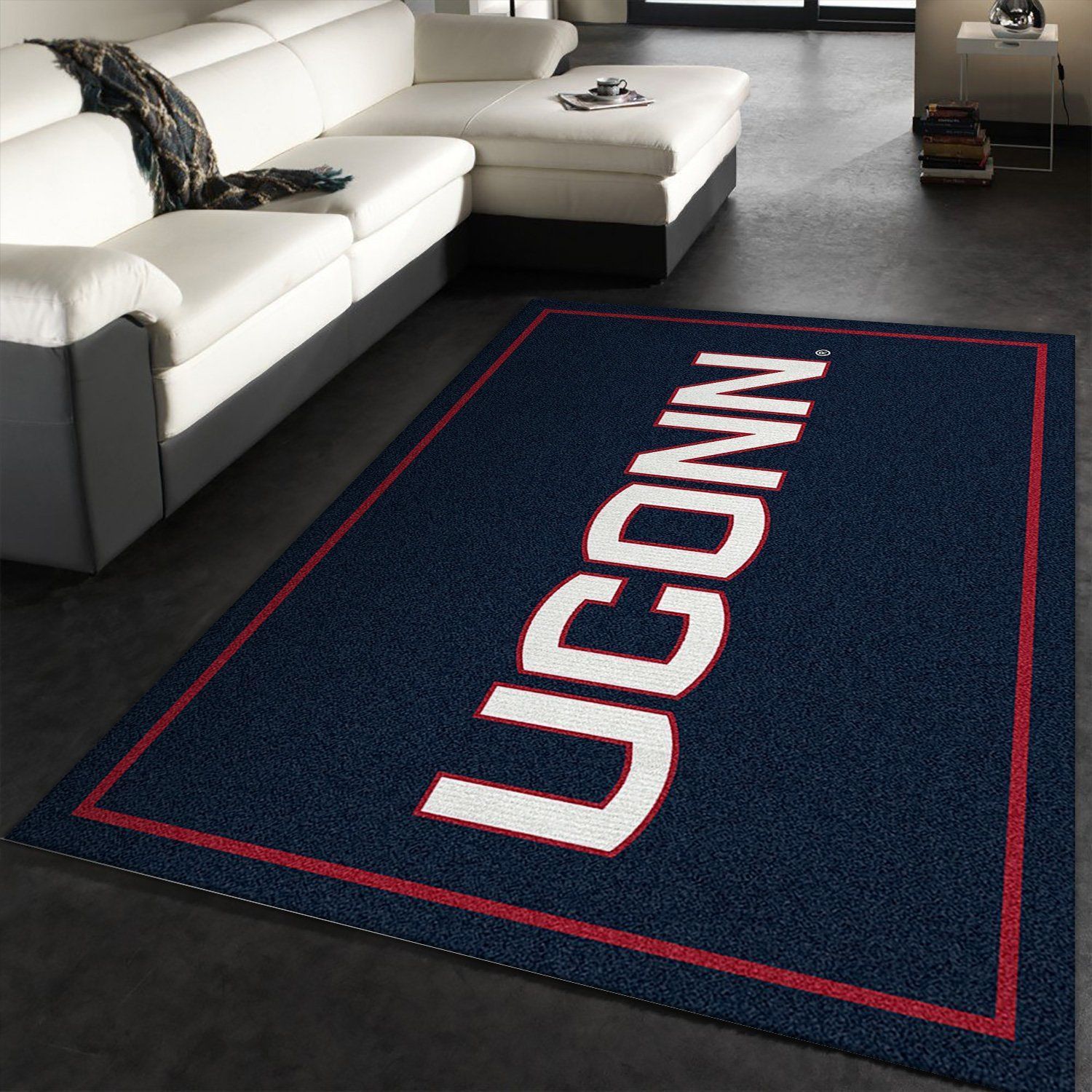 College Spirit Connecticut Sport Area Rug Team Logo Family Gift US Decor - Indoor Outdoor Rugs