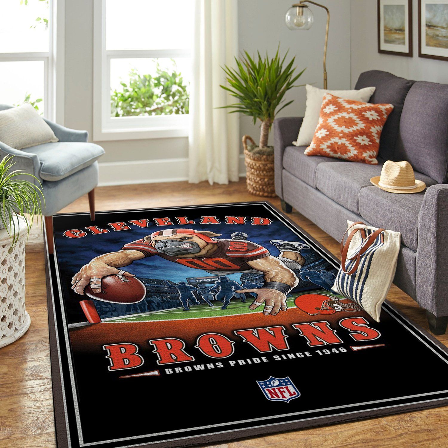 Cleveland Browns Nfl Team Pride Nice Gift Home Decor Rectangle Area Rug - Indoor Outdoor Rugs