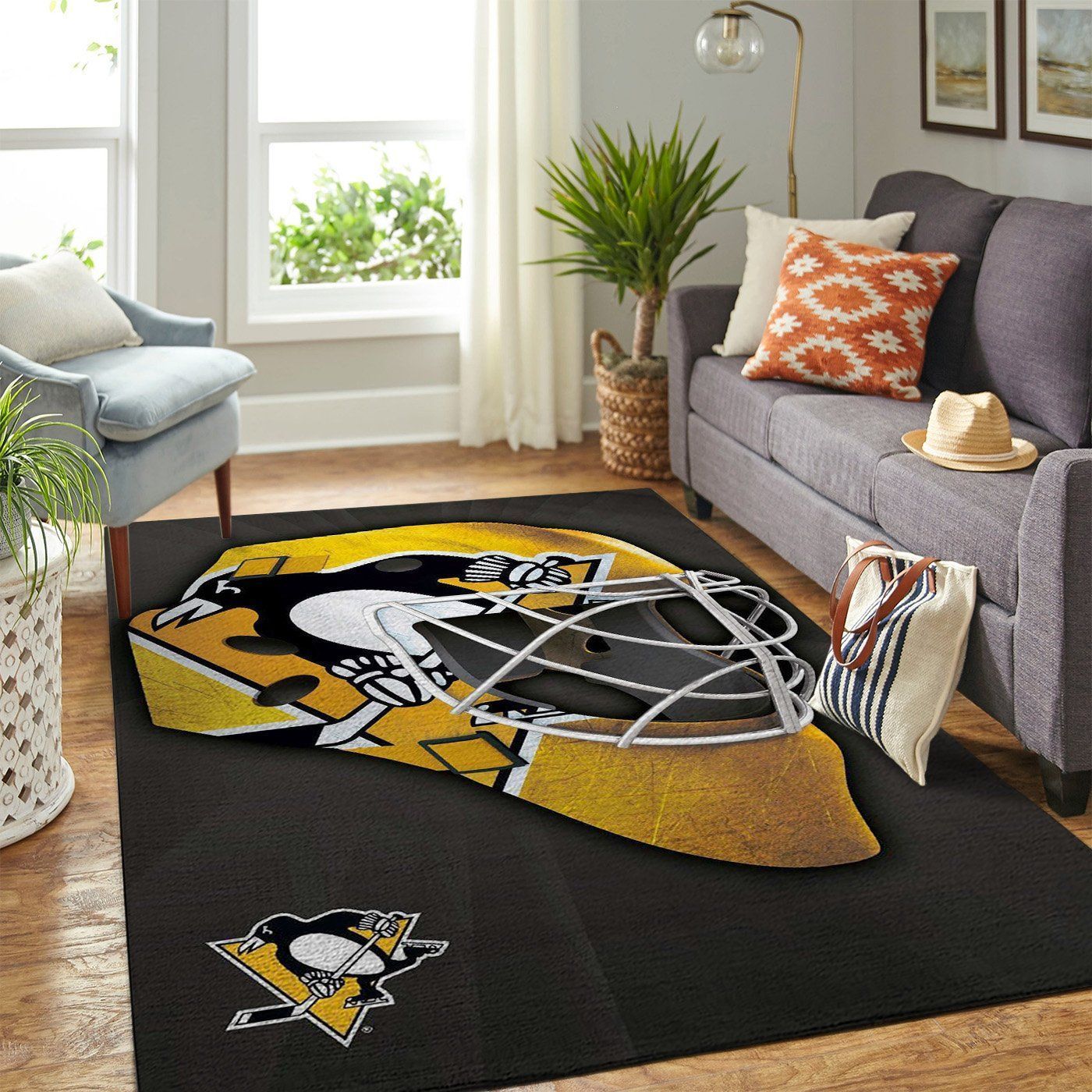 Pittsburgh Penguins Nhl Team Logo Style Nice Gift Home Decor Rectangle Area Rug - Indoor Outdoor Rugs