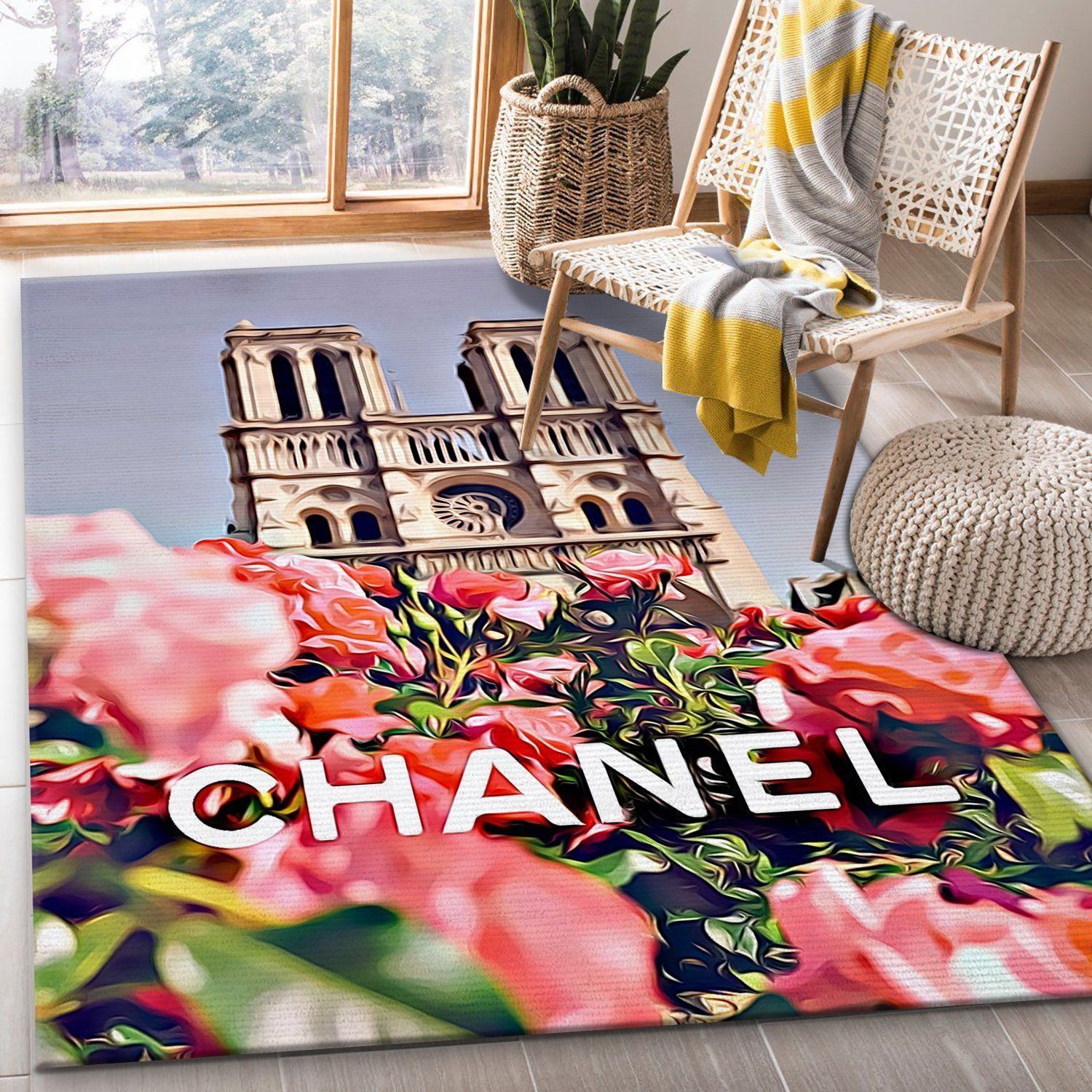 Chanel Paris Notre Dame Rug Bedroom Rug Home Decor Floor Decor - Indoor Outdoor Rugs