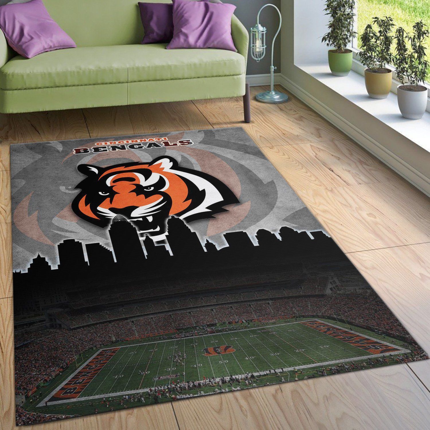 Cincinnati Bengals Nfl Area Rug For Christmas Bedroom Rug Home US Decor - Indoor Outdoor Rugs