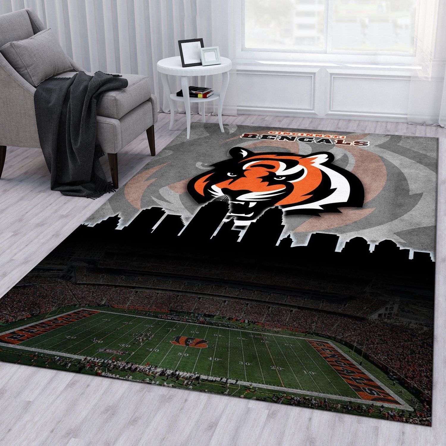 Cincinnati Bengals Nfl Area Rug For Christmas Bedroom Rug Home US Decor - Indoor Outdoor Rugs