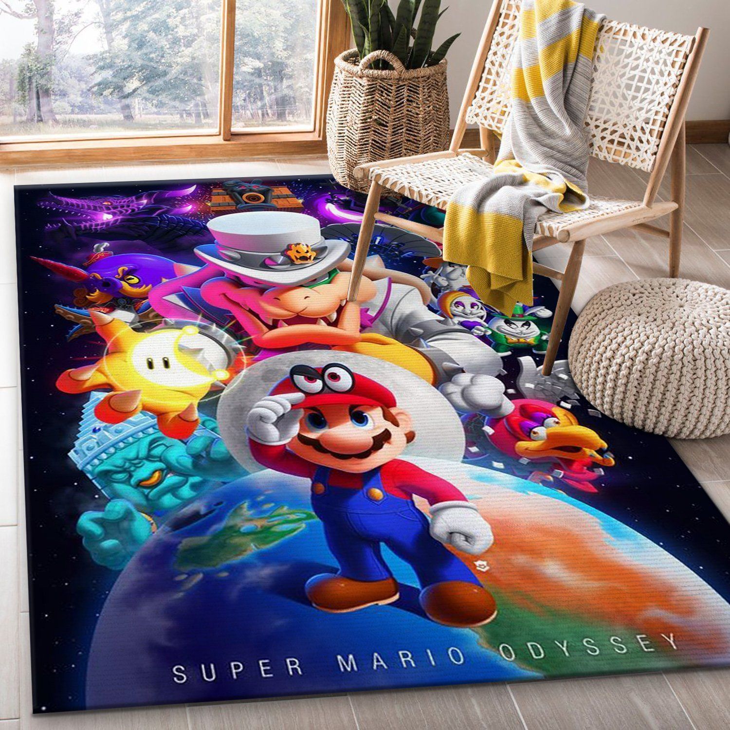 SUPER MARIO ODYSSEY VIDEO GAME Area Rugs Living Room Carpet FN301142 Christmas Gift Floor Decor The US Decor - Indoor Outdoor Rugs