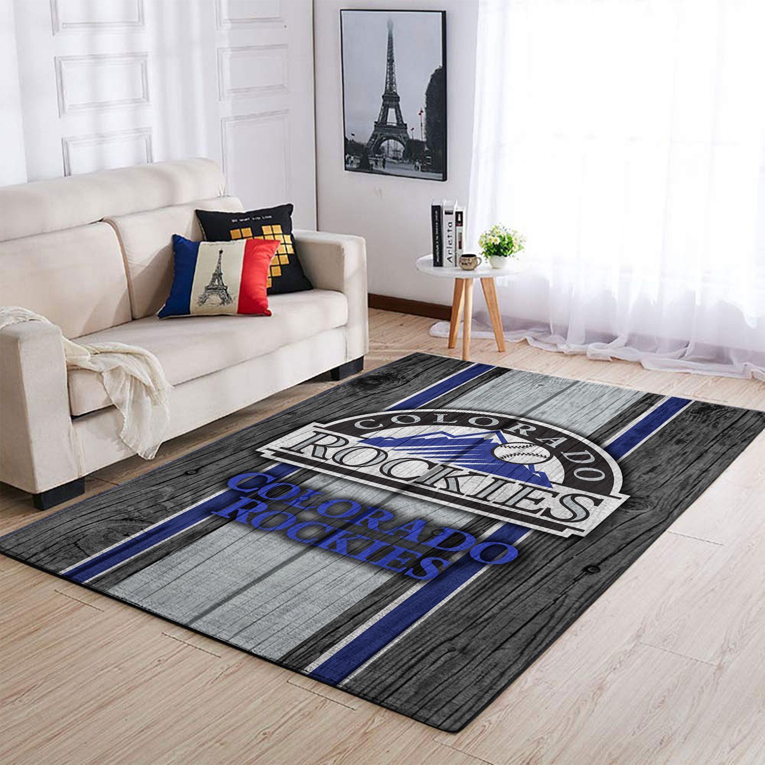 Colorado Rockies Mlb Team Logo Wooden Style Style Nice Gift Home Decor Rectangle Area Rug - Indoor Outdoor Rugs