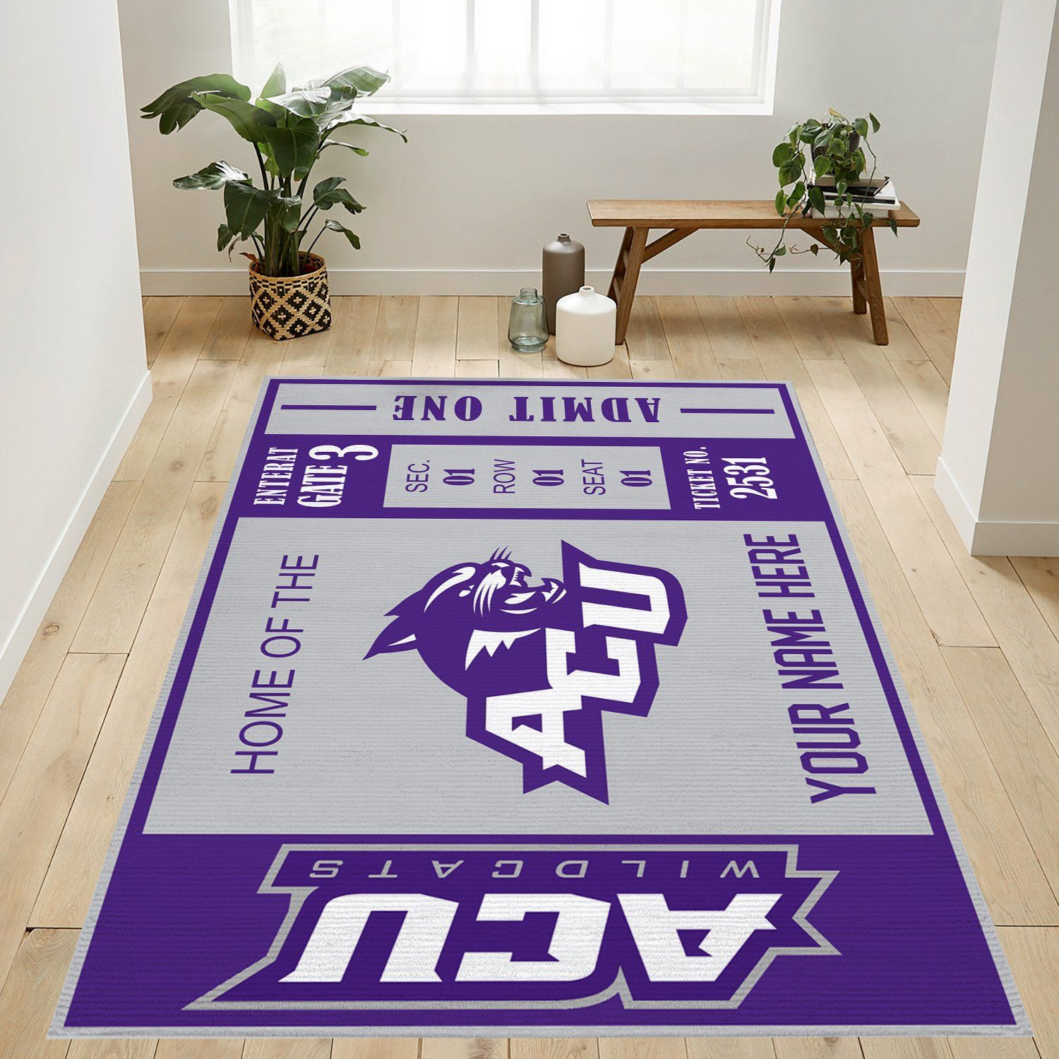 Abilene Christian Wildcats Ncaa Customizable Rug For Gift, Bedroom Rug - Floor US Decor - Indoor Outdoor Rugs