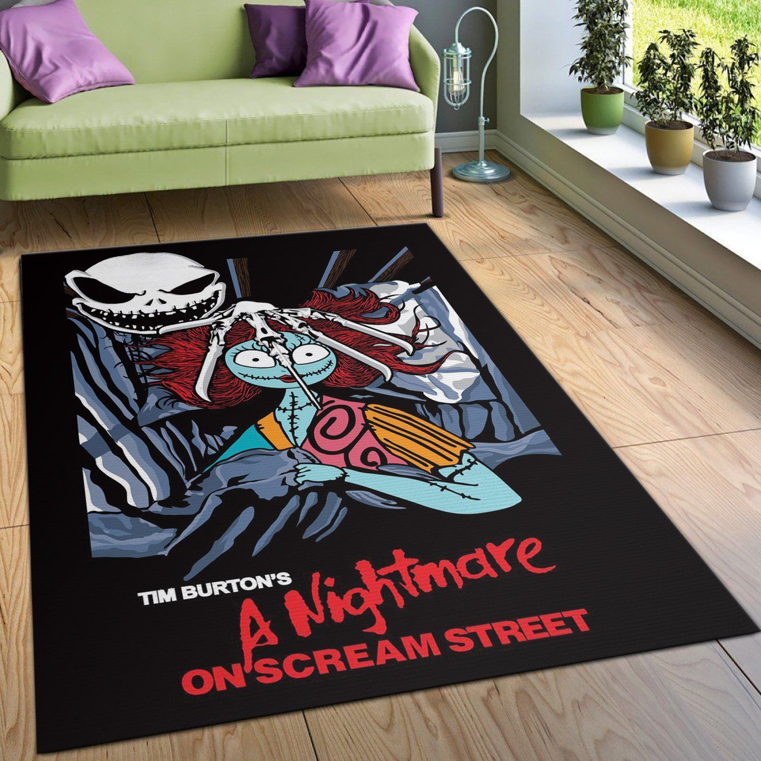 Nightmare On Scream Street Area Rug For Christmas, Kitchen Rug, US Gift Decor - Indoor Outdoor Rugs