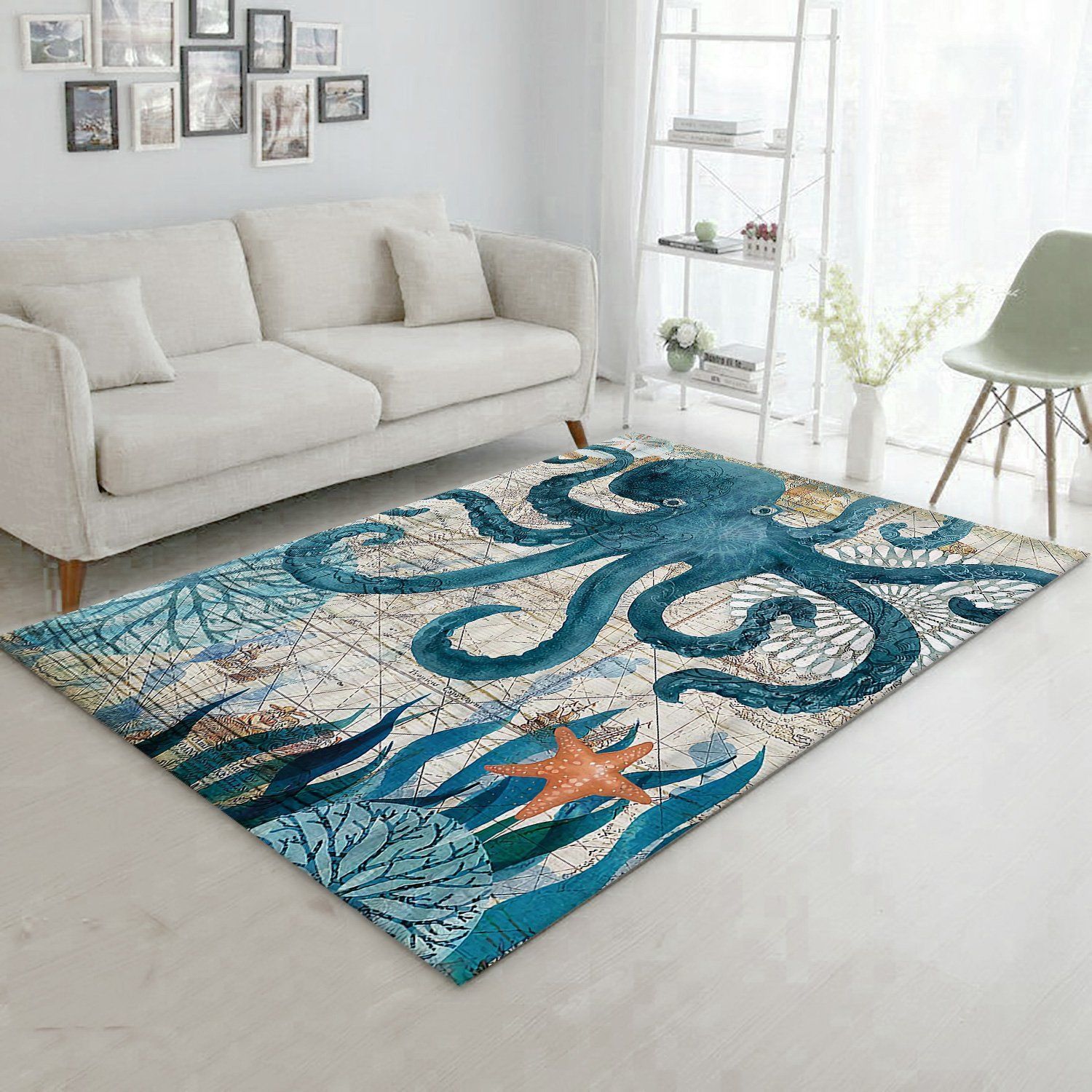 Octopus Area Rugs Living Room Carpet FN161156 Christmas Gift Floor Decor The US Decor - Indoor Outdoor Rugs