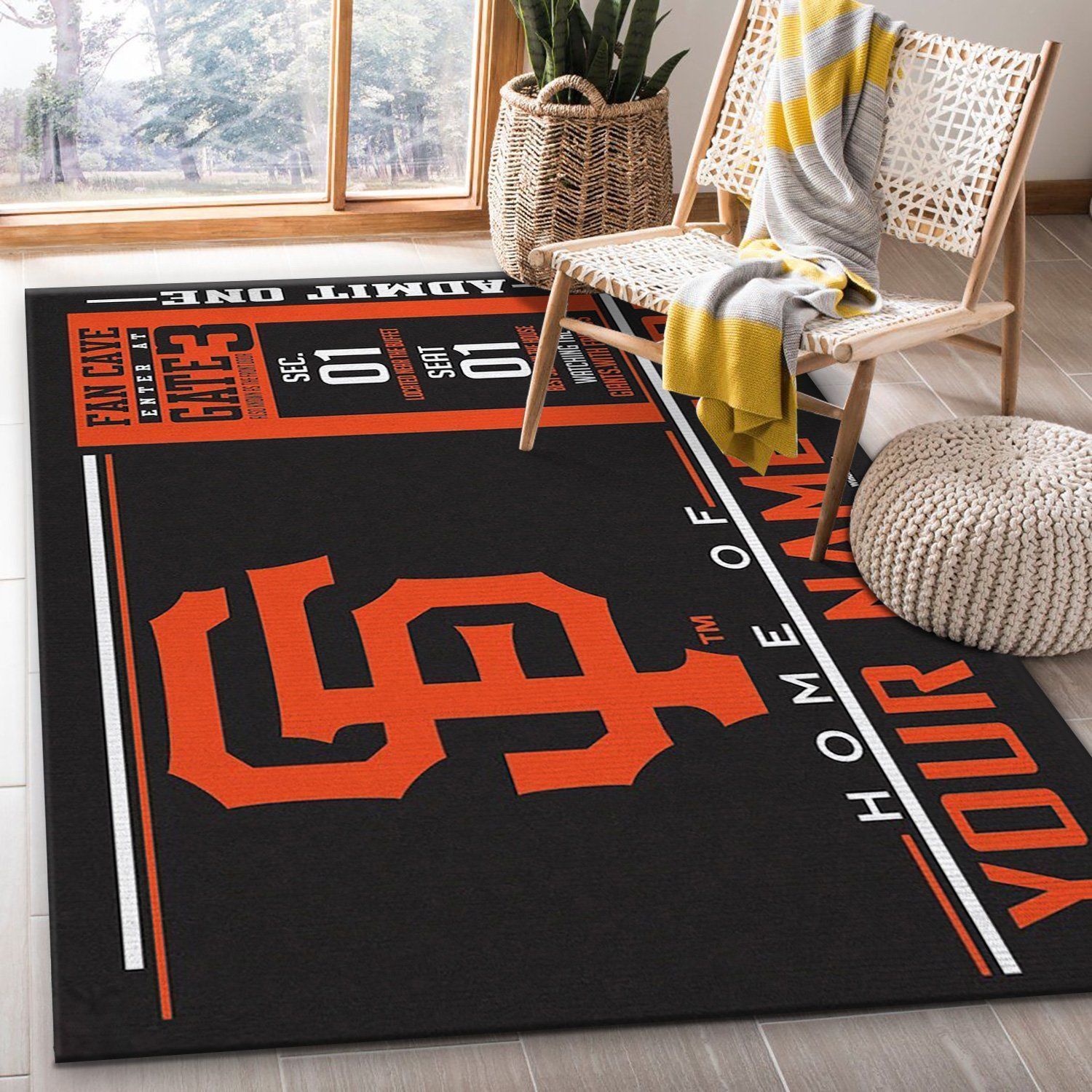 Customizable San Francisco Giants Wincraft Personalized Area Rug, Kitchen Rug, US Gift Decor - Indoor Outdoor Rugs