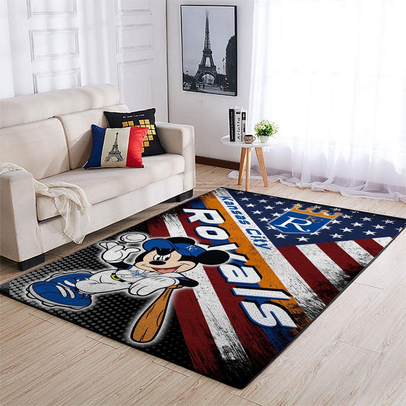 Kansas City Royals Mlb Team Logo Mickey Us Style Nice Gift Home Decor Rectangle Area Rug - Indoor Outdoor Rugs