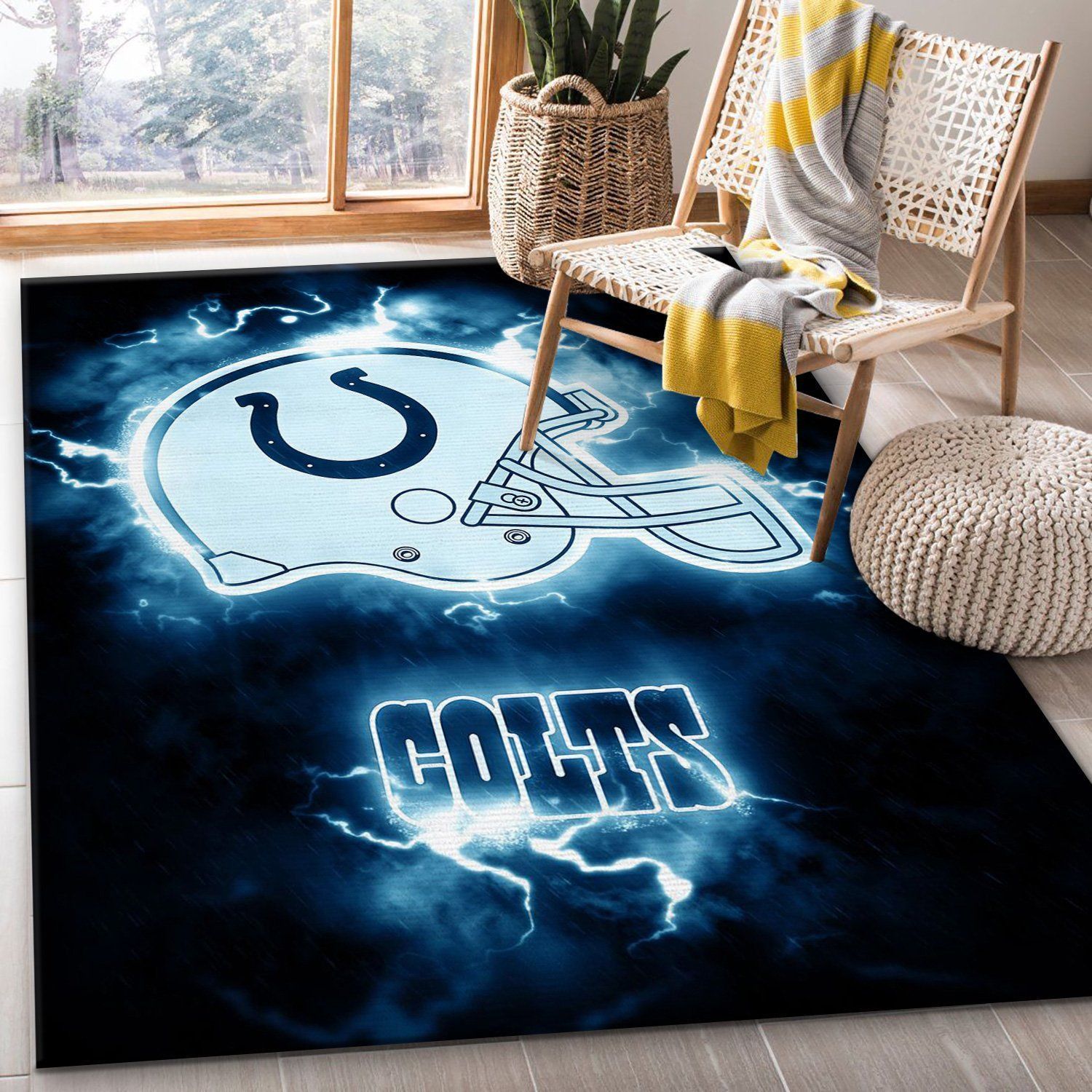 Indianapolis Colts NFL Area Rug Bedroom Rug Home US Decor - Indoor Outdoor Rugs