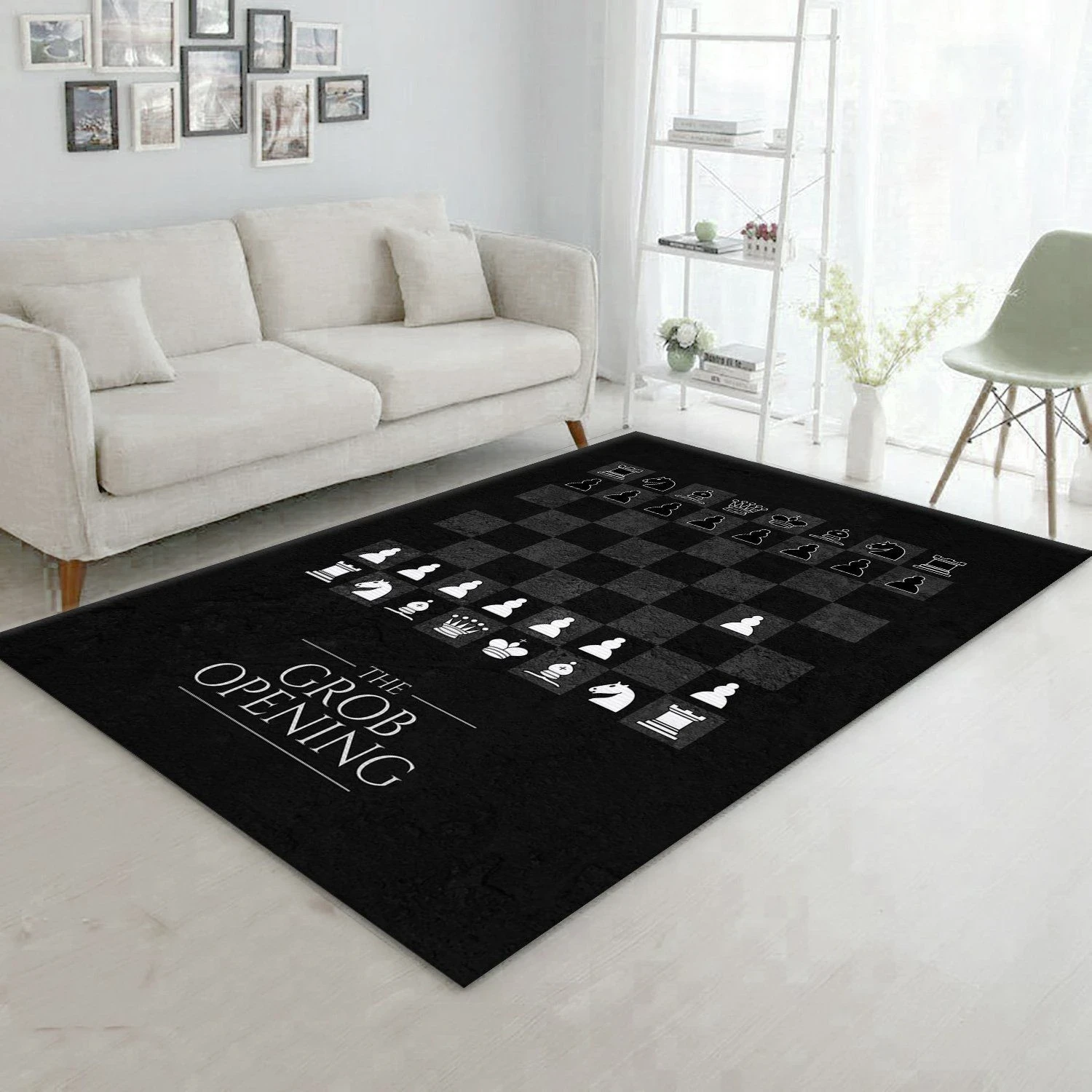 Grob Opening Chess Area Rug Bedroom Rug Home Decor Floor Decor - Indoor Outdoor Rugs