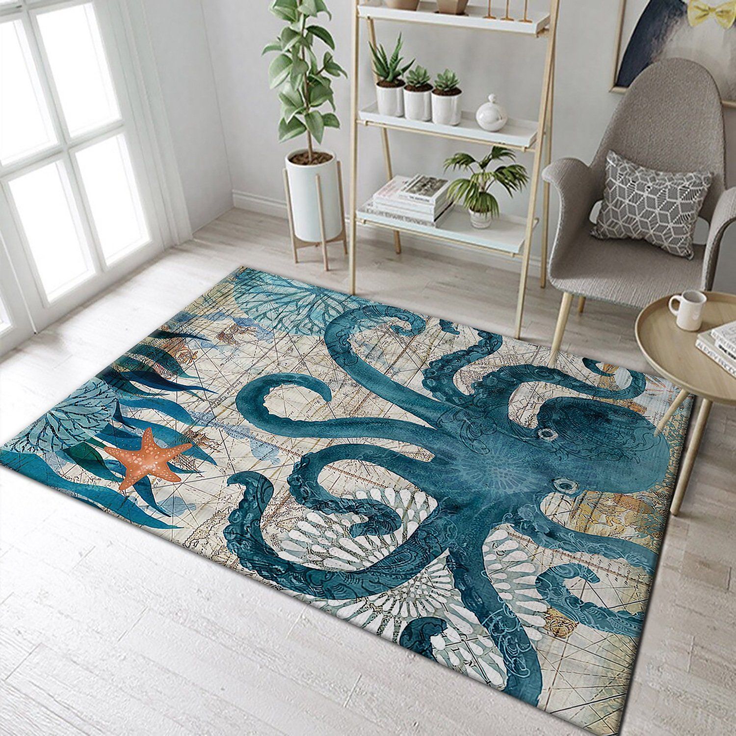 Octopus Area Rugs Living Room Carpet FN161156 Christmas Gift Floor Decor The US Decor - Indoor Outdoor Rugs