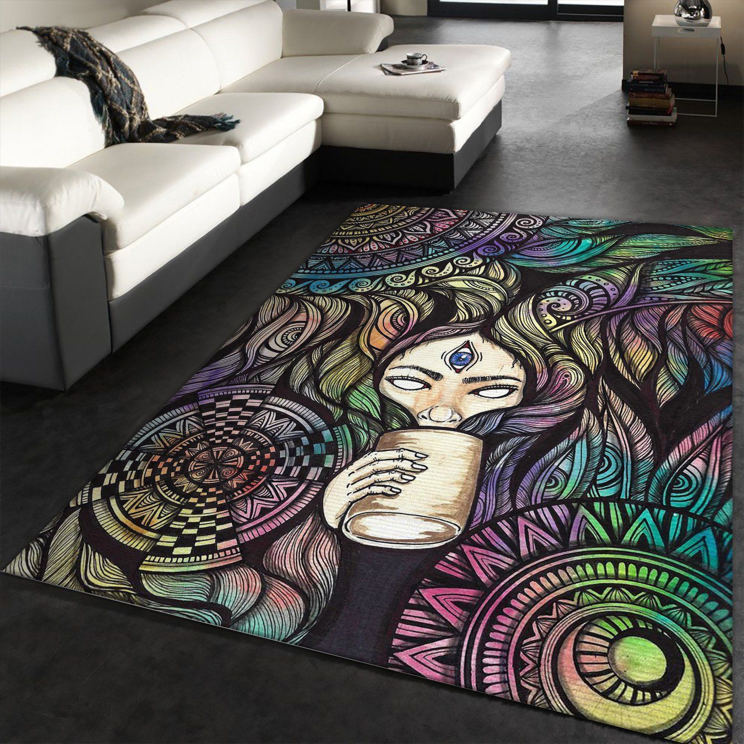 Coffee Break Abstract Area Rug, Living room and bedroom Rug, US Gift Decor - Indoor Outdoor Rugs