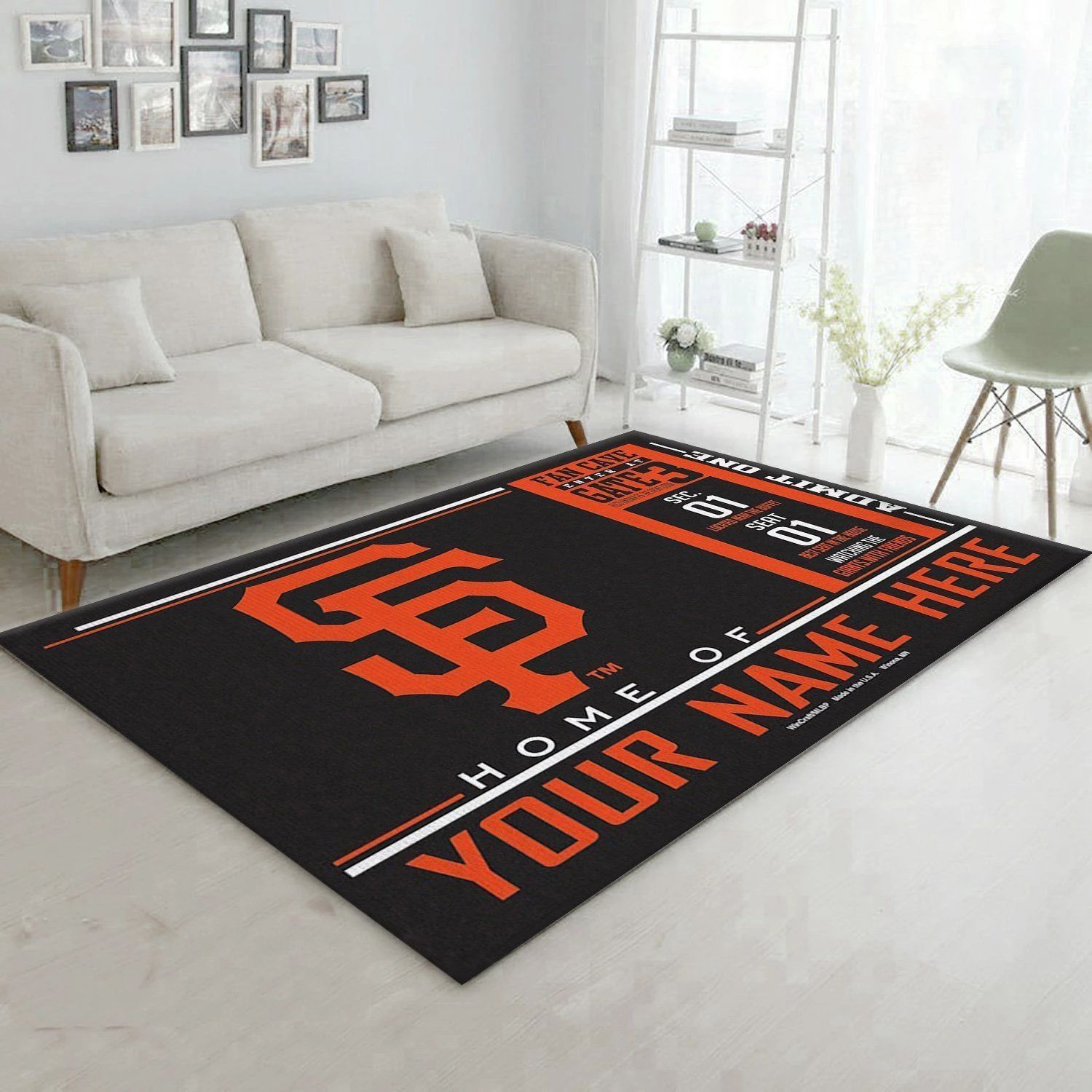 Customizable San Francisco Giants Wincraft Personalized Area Rug, Kitchen Rug, US Gift Decor - Indoor Outdoor Rugs