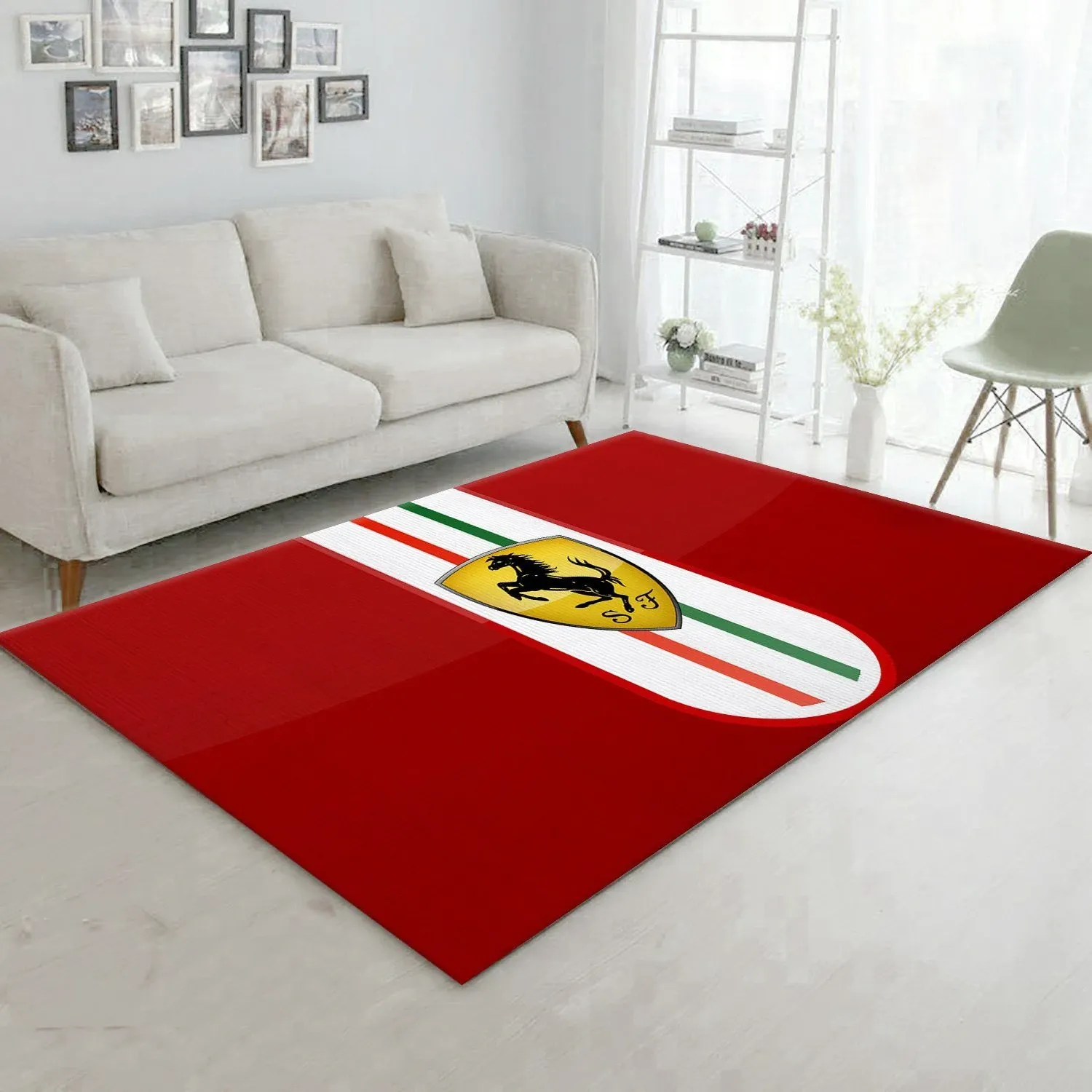 Ferrari Logo Rug Living Room Christmas Gift US Decor - Indoor Outdoor Rugs