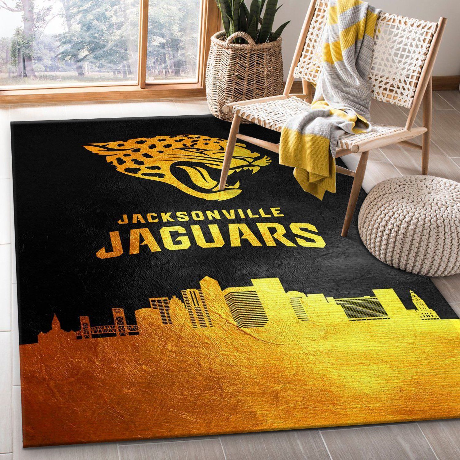 Jacksonville Jaguars NFL Area Rug, Living room and bedroom Rug, Home Decor Floor Decor - Indoor Outdoor Rugs