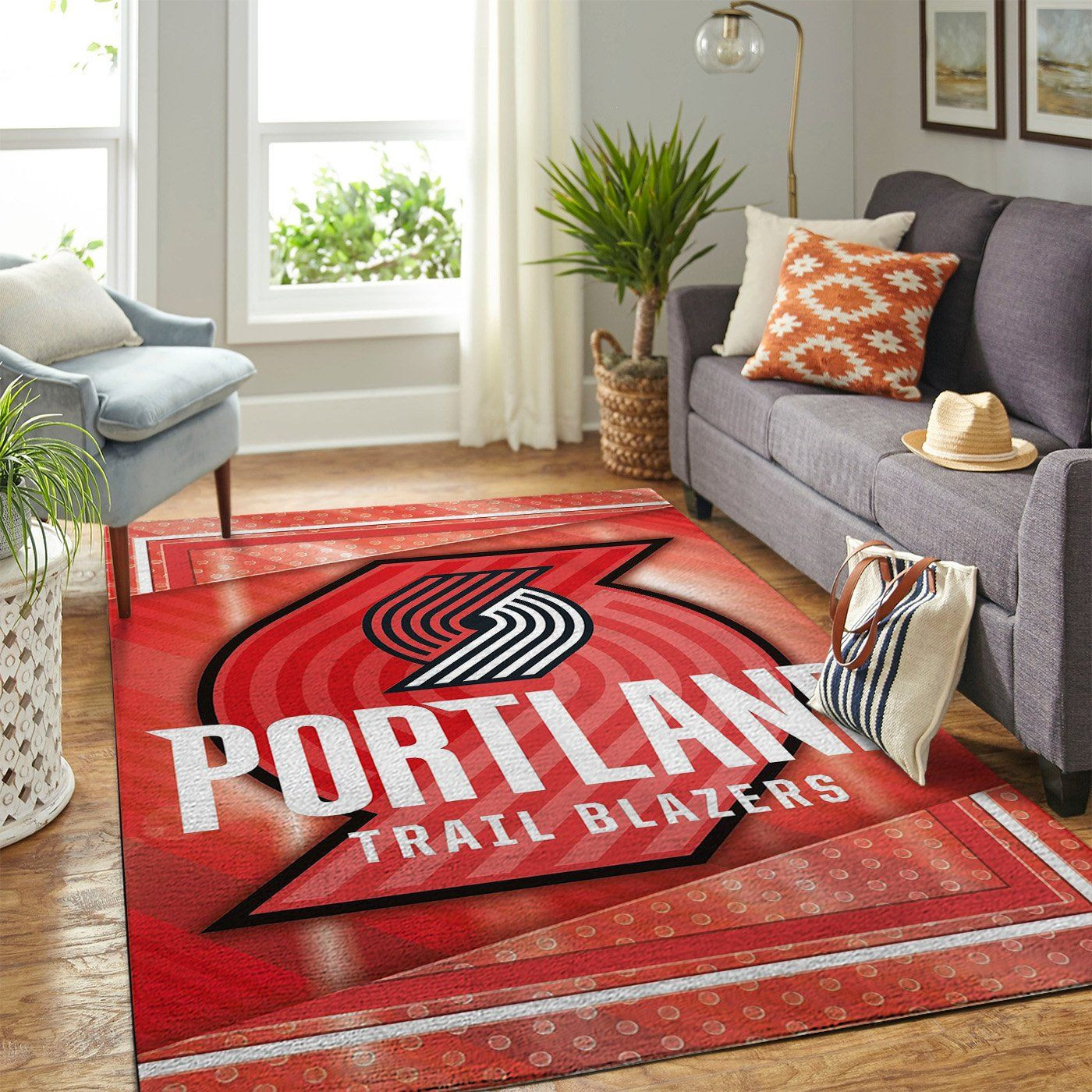 Portland Trailblazers Nba Team Logo Style Nice Gift Home Decor Rectangle Area Rug - Indoor Outdoor Rugs