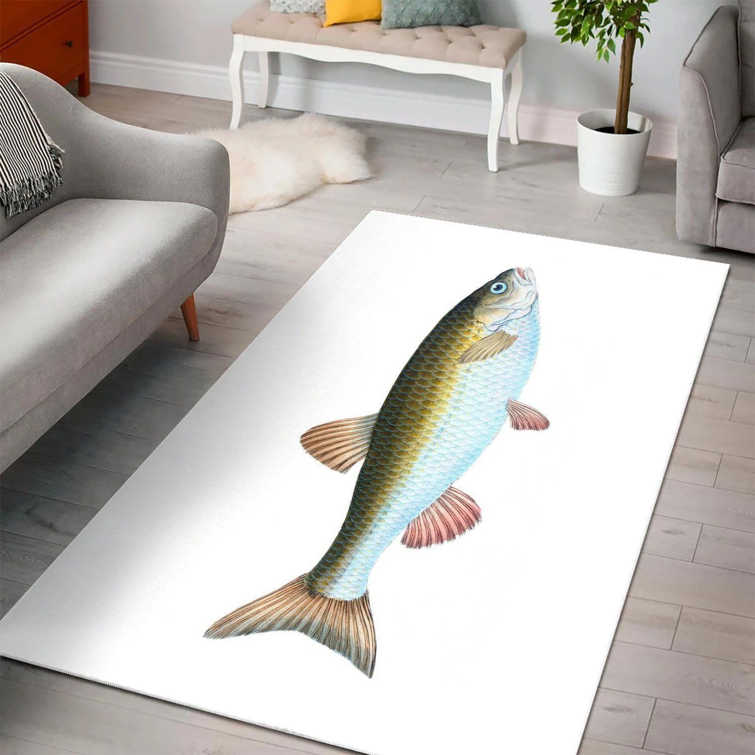 Chub Cyprinus Jeses  Area Rug ,  Christmas Gift, Floor Decor Home Decor - Indoor Outdoor Rugs