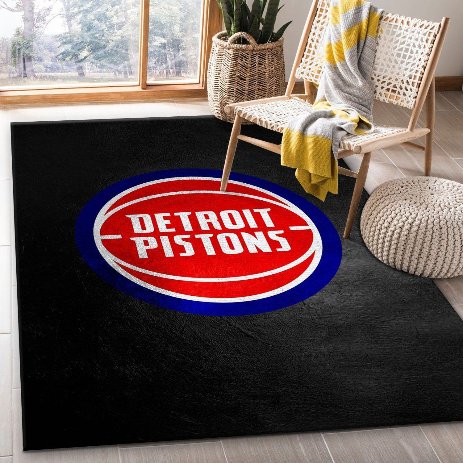 Detroit Pistons Area Rug For Christmas, Bedroom, US Gift Decor - Indoor Outdoor Rugs