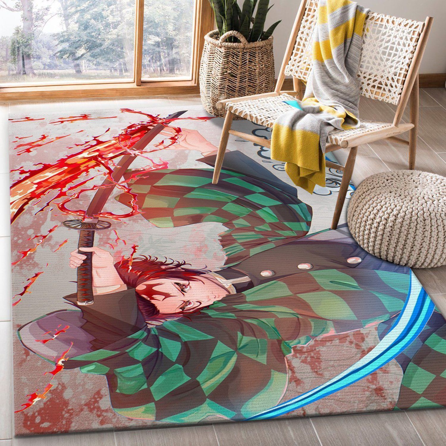 Anime Demon Slayer V4 Area Rug For Christmas Bedroom Rug Home US Decor - Indoor Outdoor Rugs