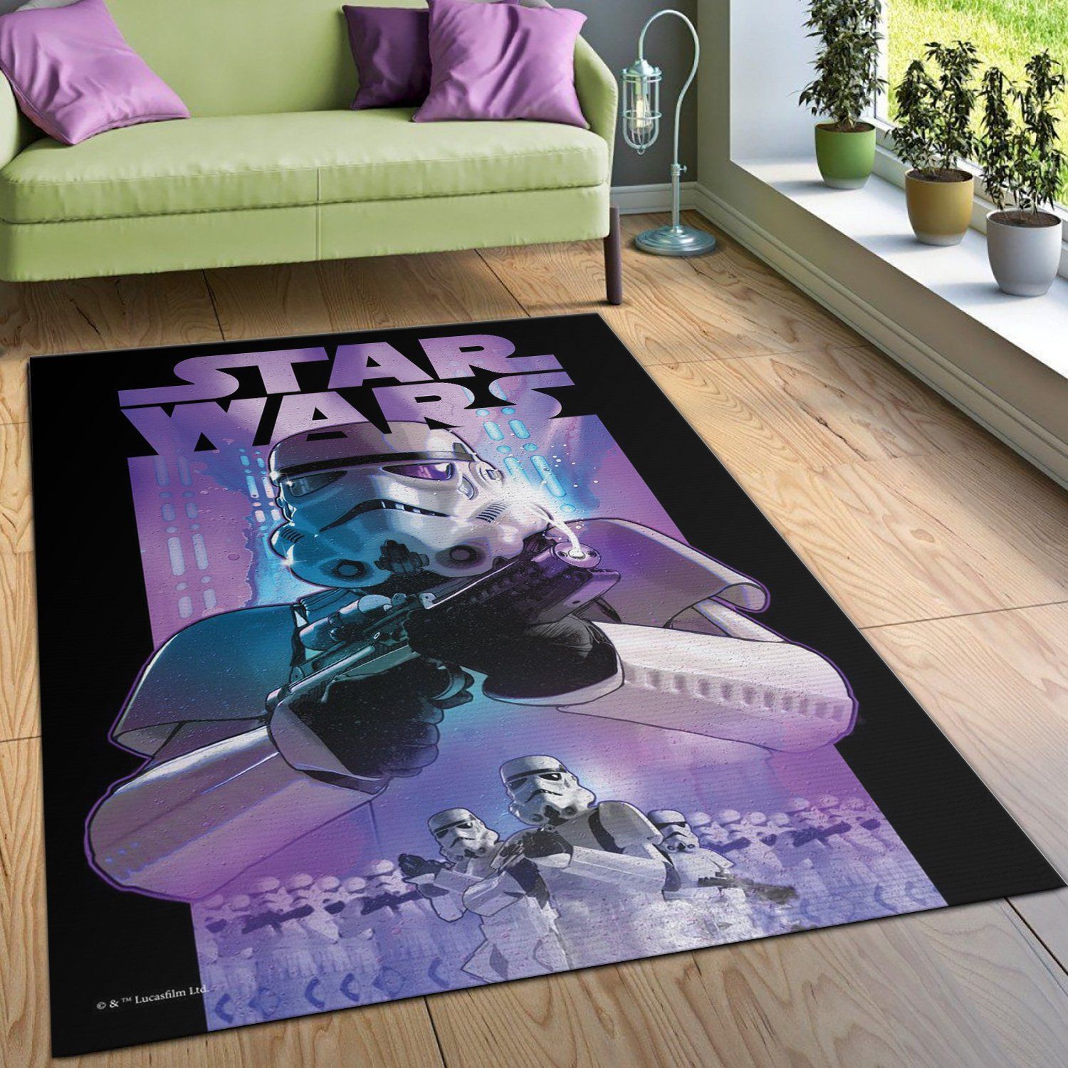 Stormtrooper Rug, Dark Side vs Light Side, US Gift Decor - Indoor Outdoor Rugs