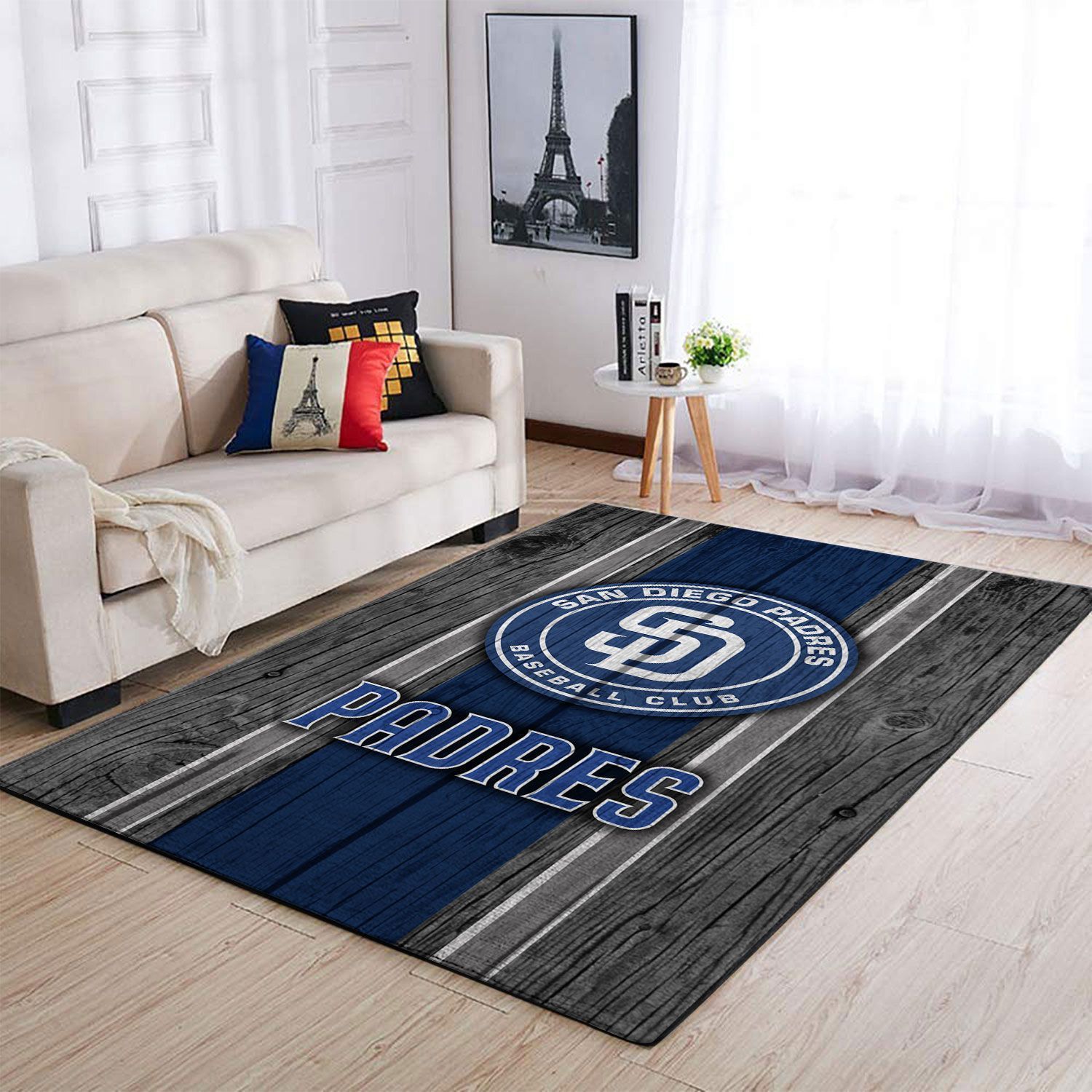 San Diego Padres Mlb Team Logo Wooden Style Style Nice Gift Home Decor Rectangle Area Rug - Indoor Outdoor Rugs