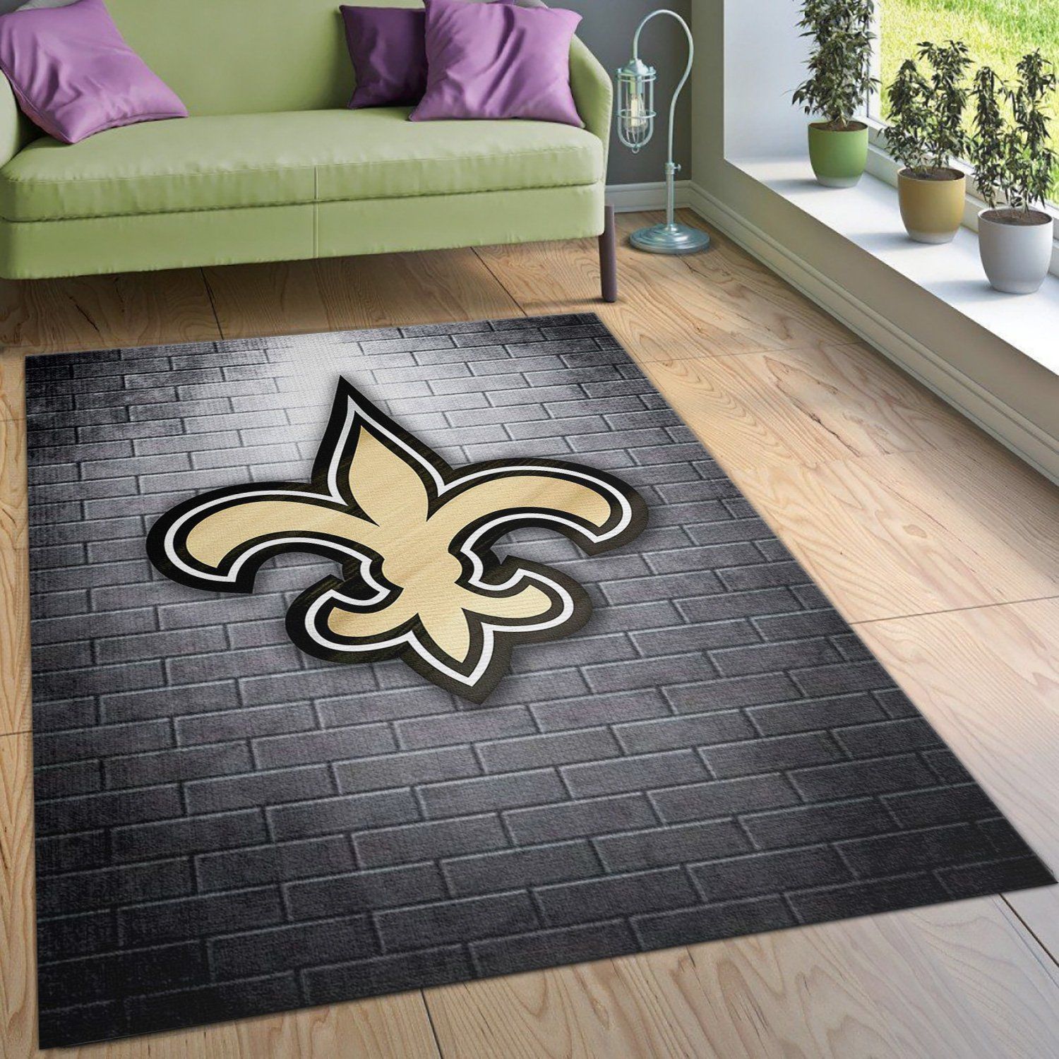 New Orleans Saints Nfl Area Rug Bedroom Rug Family Gift US Decor - Indoor Outdoor Rugs