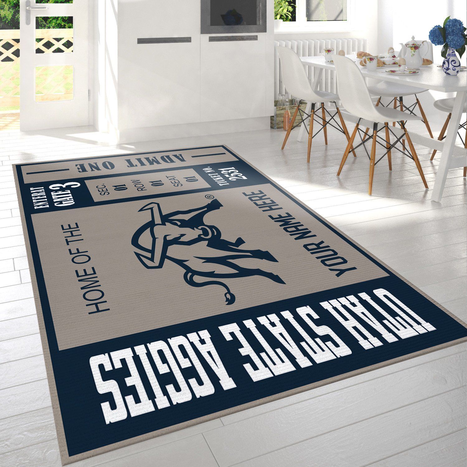 Utah State Aggies Ncaa Customizable Rug For Gift, Living Room Rug - Home Decor  Floor Decor - Indoor Outdoor Rugs