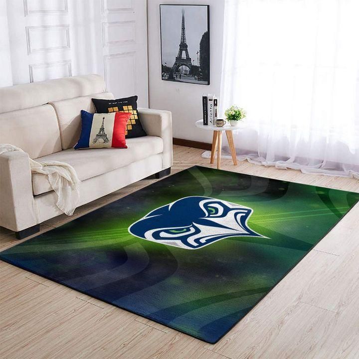 Seattle Seahawks Area Rug Nfl Teams Football Floor Decor Area Rug Rugs For Living Room - Indoor Outdoor Rugs