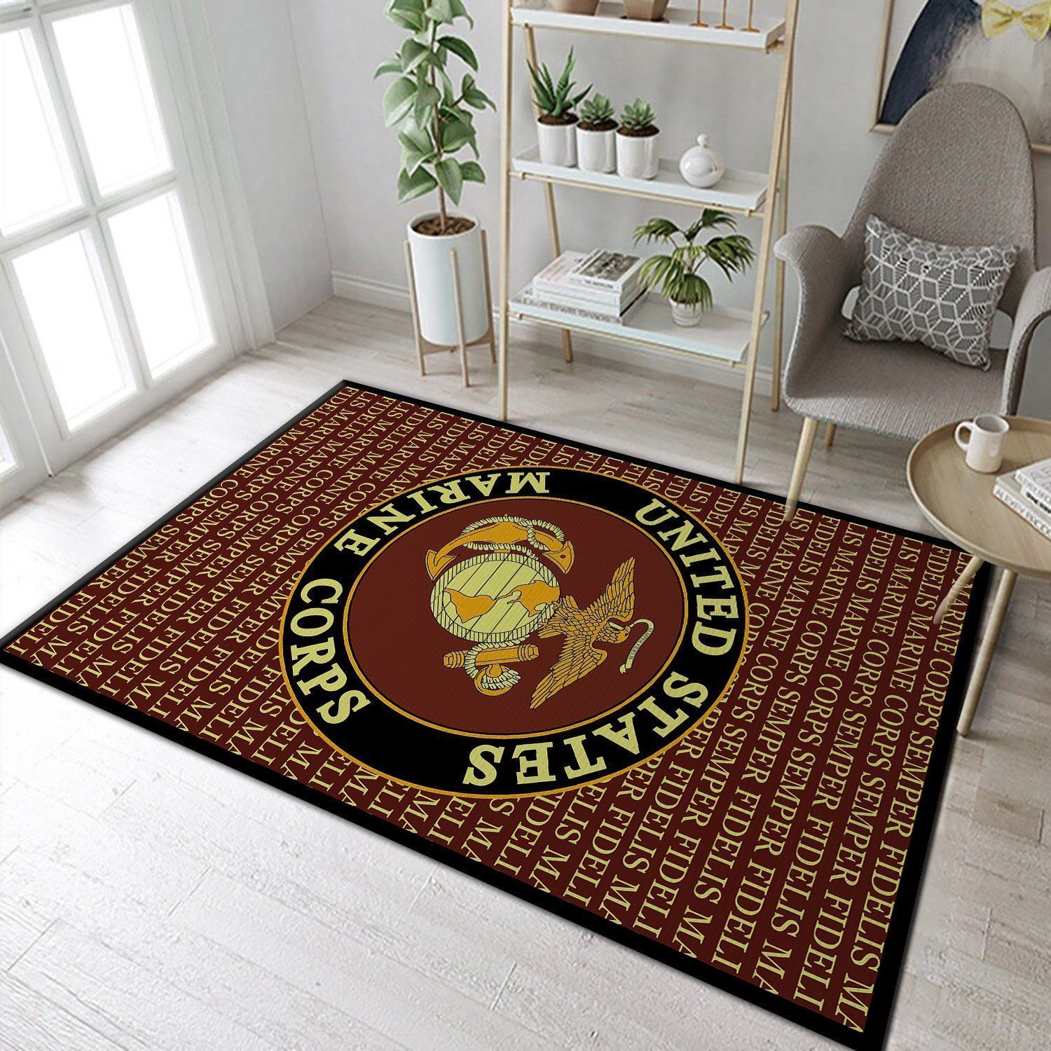 Marine Corps Printed Area Rugs Living Room Carpet FN261227 Local Brands Floor Decor The US Decor - Indoor Outdoor Rugs