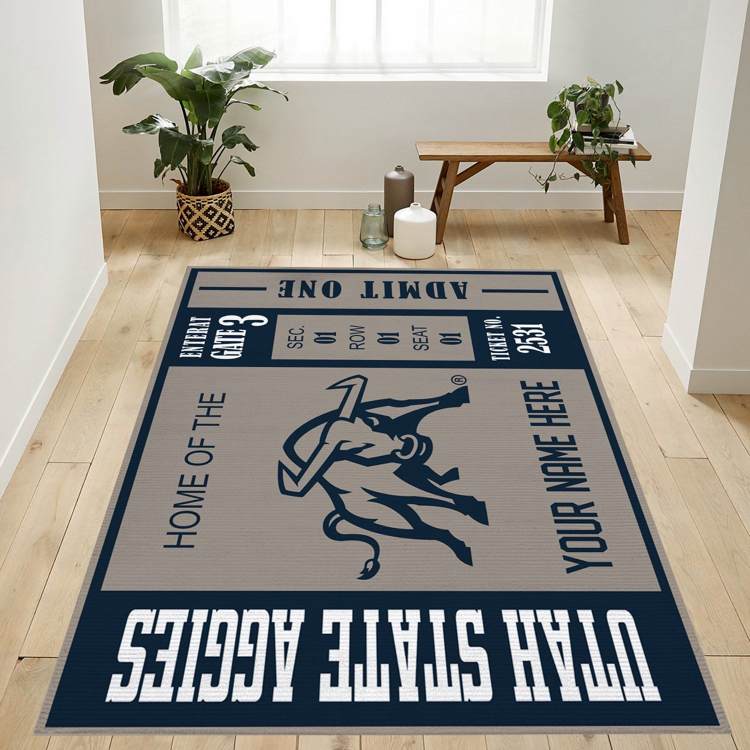 Utah State Aggies Ncaa Customizable Rug For Gift, Living Room Rug - Home Decor  Floor Decor - Indoor Outdoor Rugs