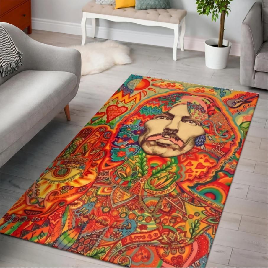 George Harrison The Beatles Area Rug Rugs For Living Room Rug Home Decor - Indoor Outdoor Rugs