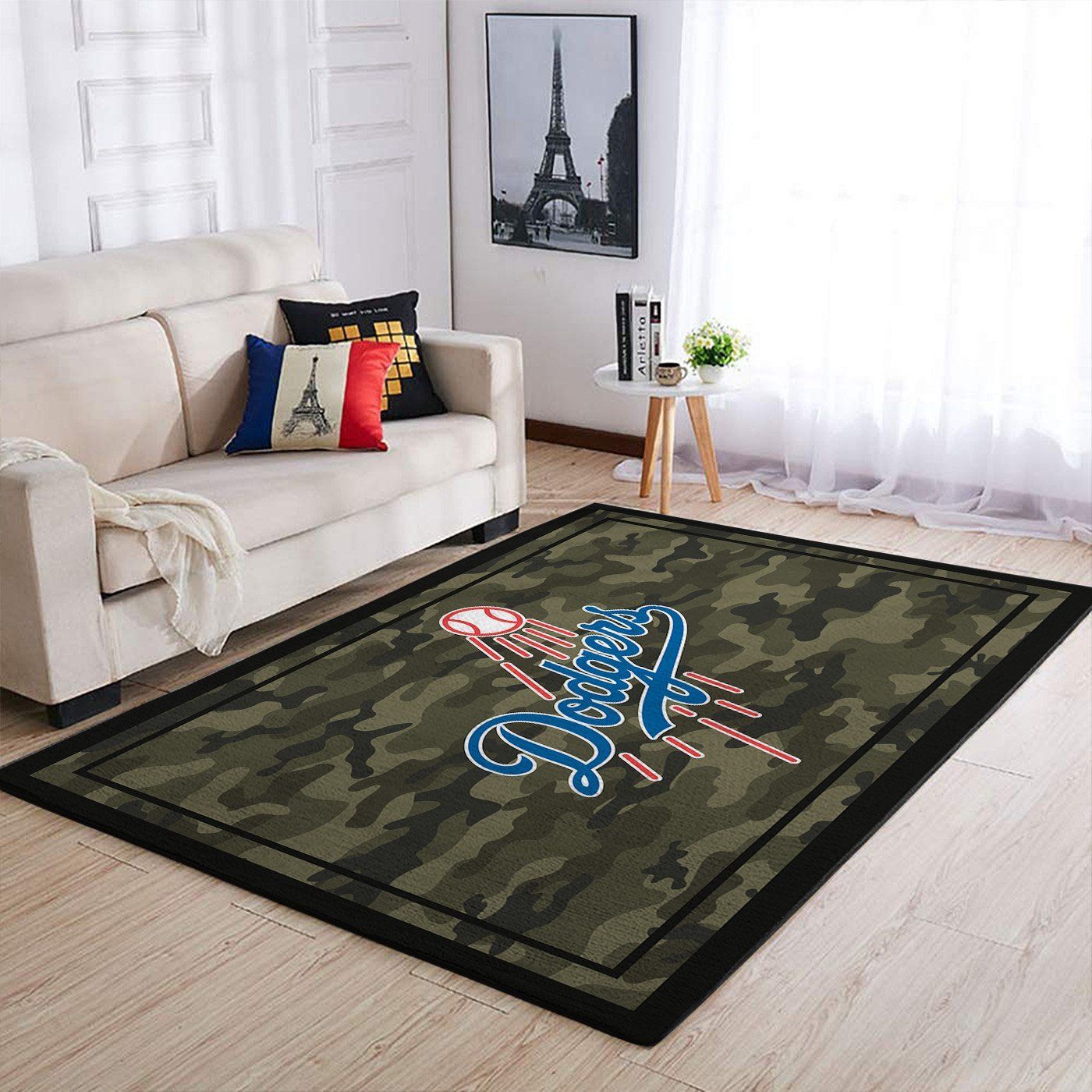 Los Angeles Dodgers Mlb Team Logo Camo Style Nice Gift Home Decor Rectangle Area Rug - Indoor Outdoor Rugs