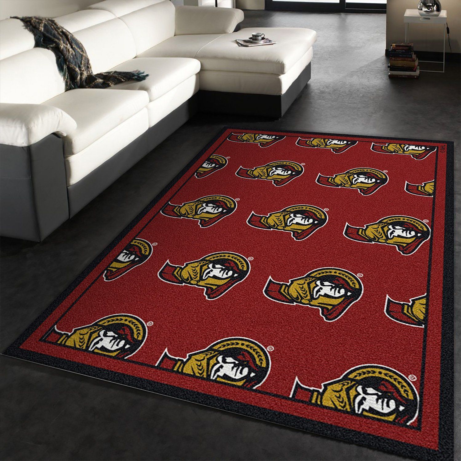 Nhl Repeat Ottawa Senators Team Logo Area Rug, Living Room Rug, Home Decor Floor Decor - Indoor Outdoor Rugs