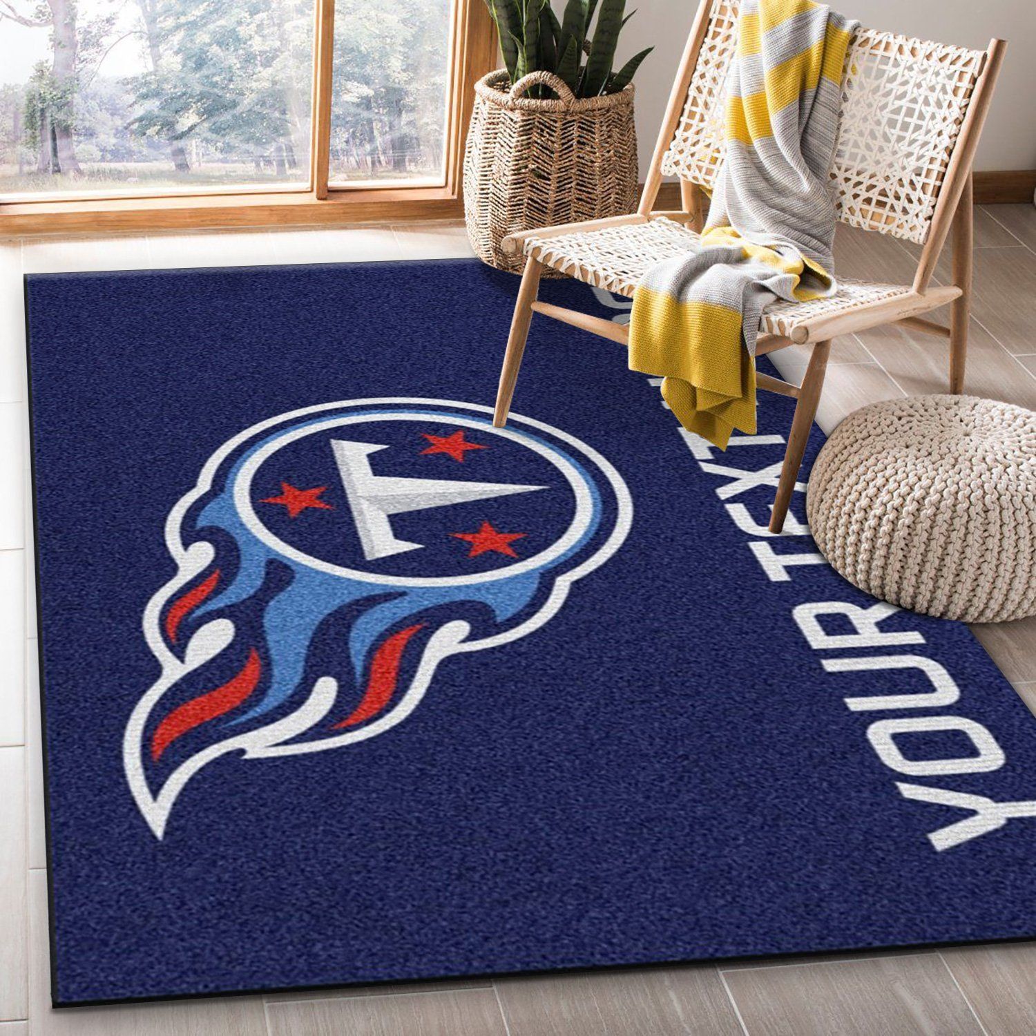 Customizable Tennessee Titans Personalized Accent Rug NFL Area Rug For Christmas, Living room and bedroom Rug, Home US Decor - Indoor Outdoor Rugs