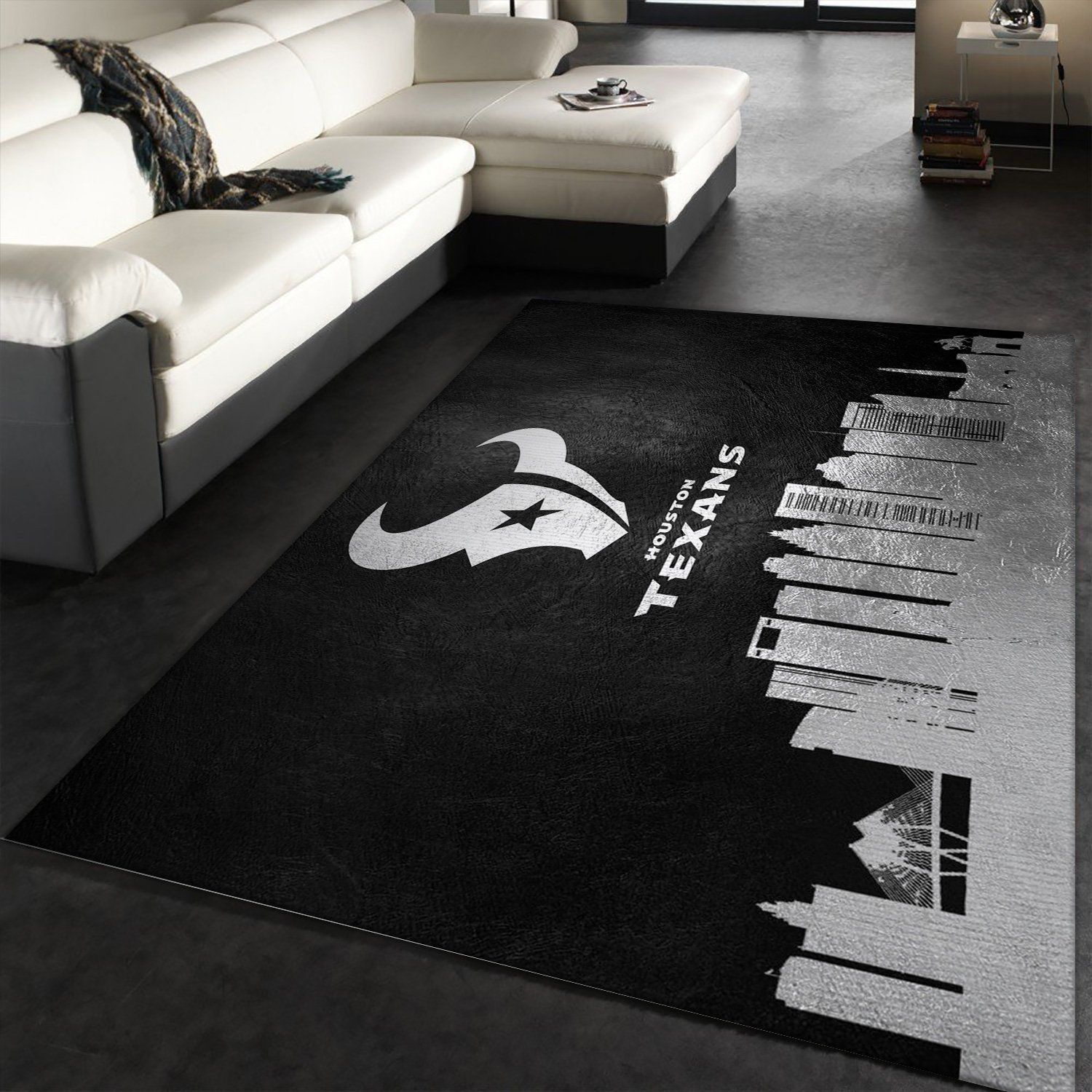 Houston Texans Skyline NFL Area Rug Carpet, Bedroom, Home US Decor - Indoor Outdoor Rugs