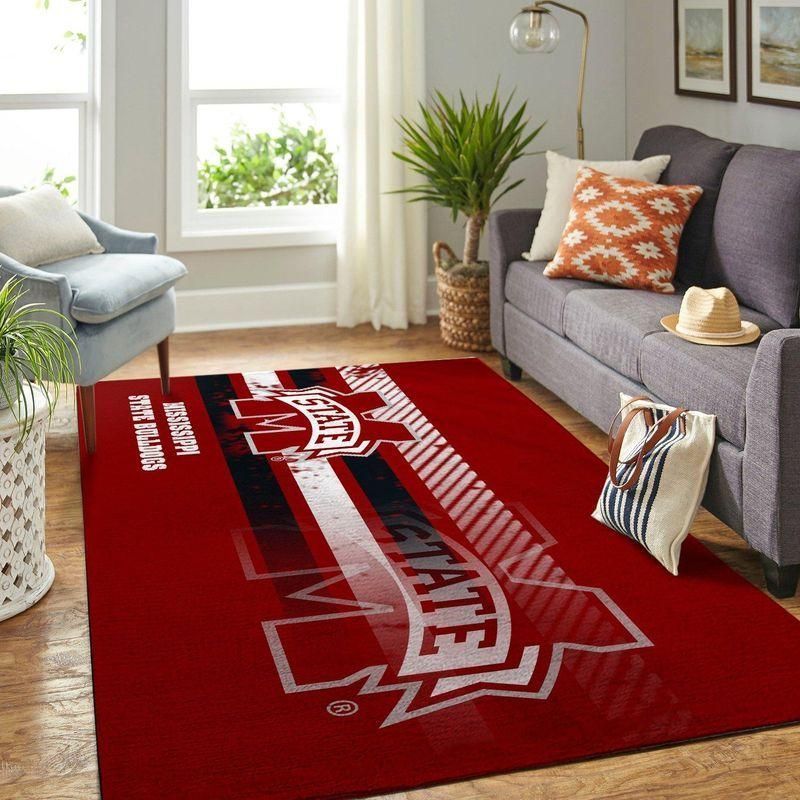 Mississippi State Bulldogs Ncaa Rug Room Carpet Sport Custom Area Floor Home Decor - Indoor Outdoor Rugs