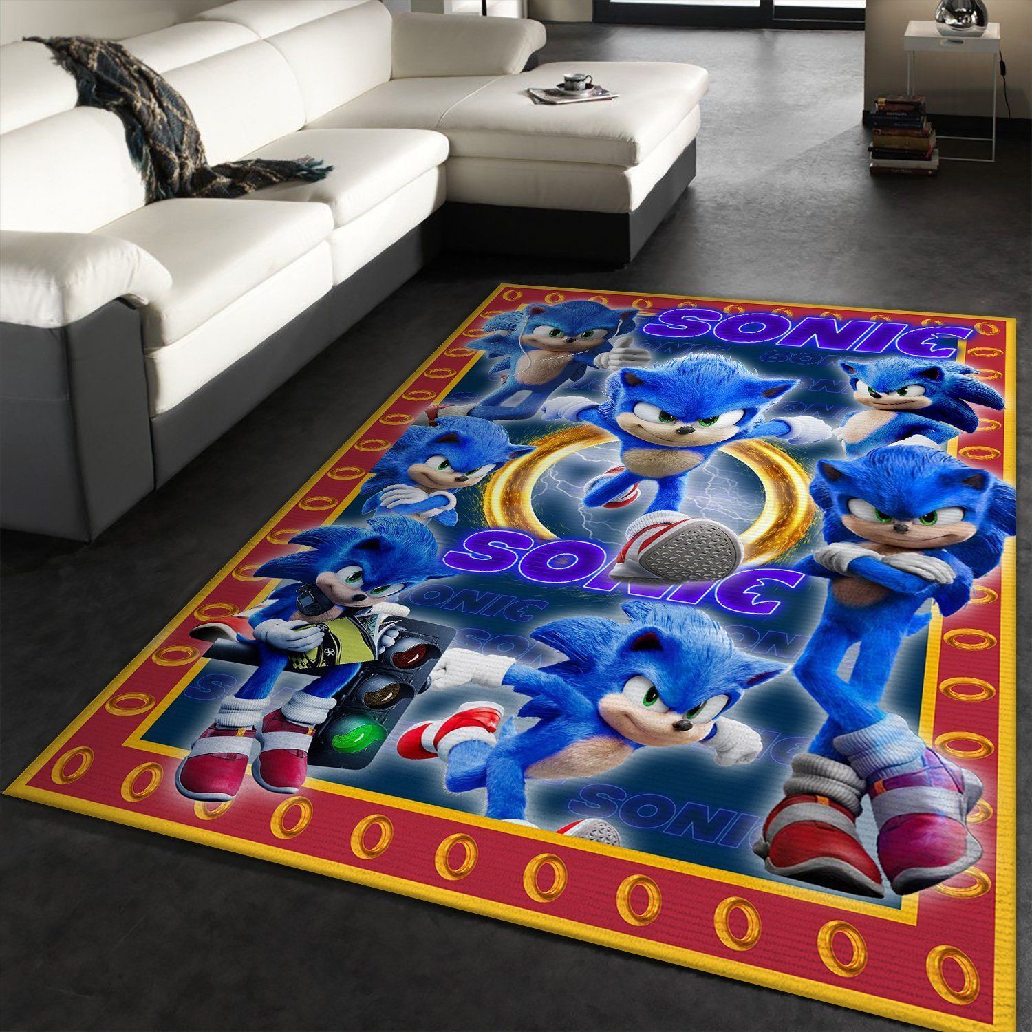 Sonic Carpet Area Rug Home Decor Bedroom Living Room Decor - Indoor Outdoor Rugs