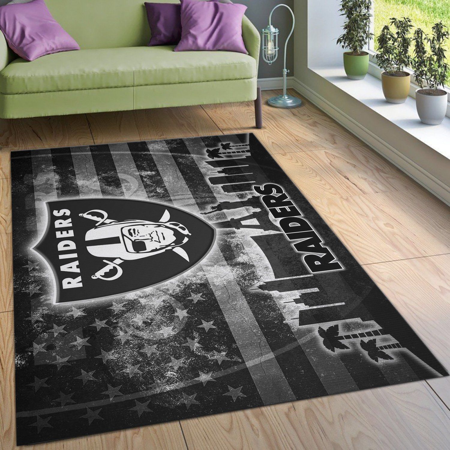 Las Vegas Raiders Nfl Area Rug For Christmas Living Room Rug Christmas Gift US Decor - Indoor Outdoor Rugs