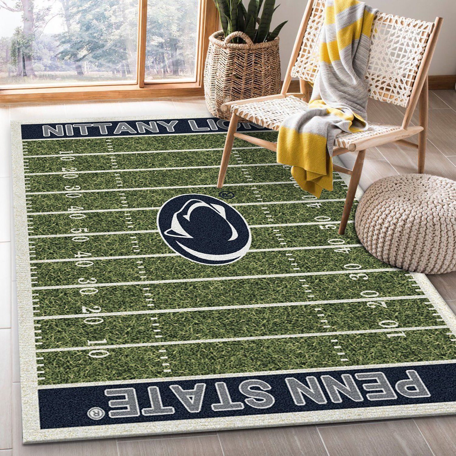 College Penn State NFL Team Logo Area Rug, Living Room Rug, Family Gift US Decor - Indoor Outdoor Rugs