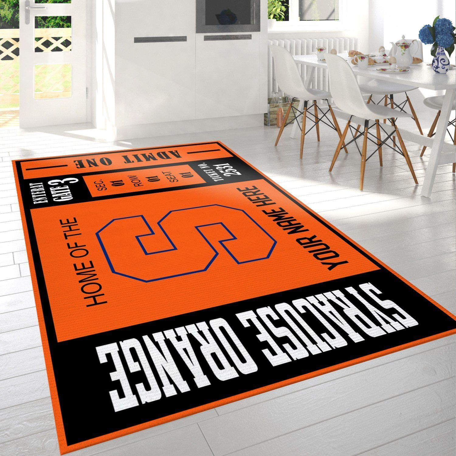 Syracuse Orange Ncaa Customizable Rug For Gift, Living Room Rug - Floor US Decor - Indoor Outdoor Rugs