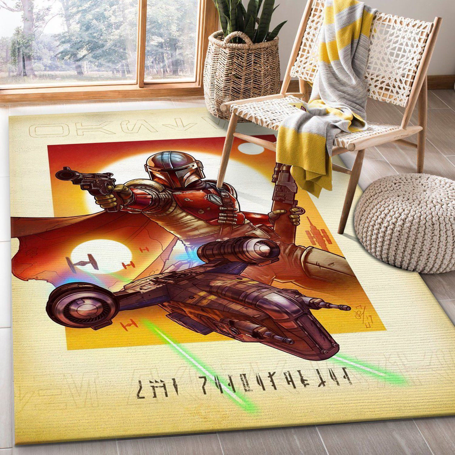 Mandalorian Baby Yoda Ver68 Area Rug Bedroom Rug Home Decor Floor Decor - Indoor Outdoor Rugs