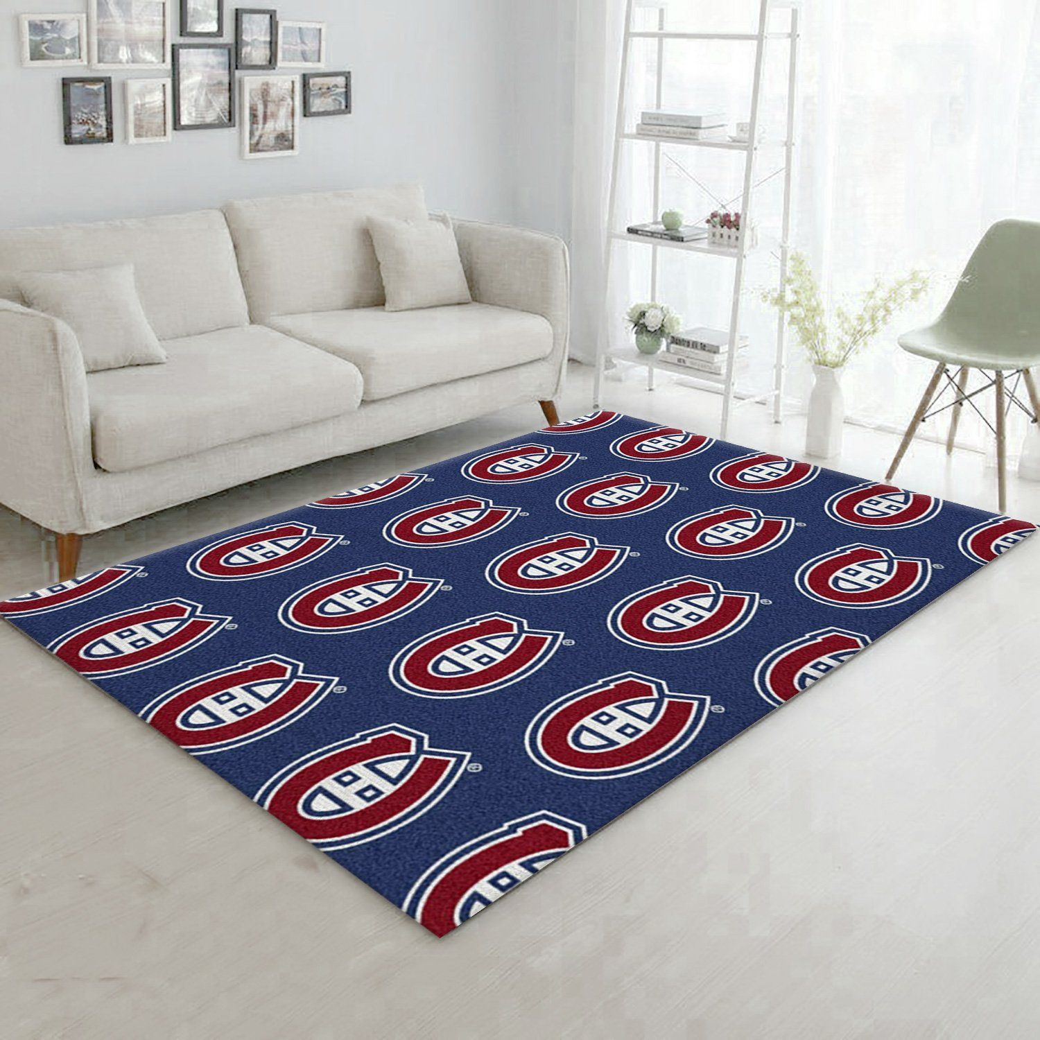 Nhl Repeat Montreal Canadians Area Rug, Kitchen Rug, Home Decor Floor Decor - Indoor Outdoor Rugs