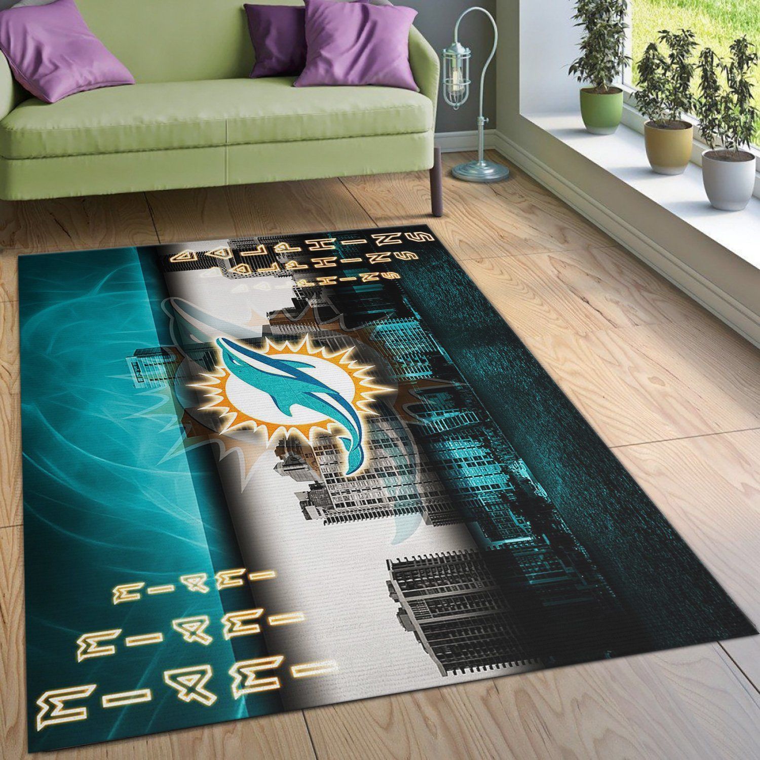 Miami Dolphins Nfl Area Rug Living Room Rug Christmas Gift US Decor - Indoor Outdoor Rugs