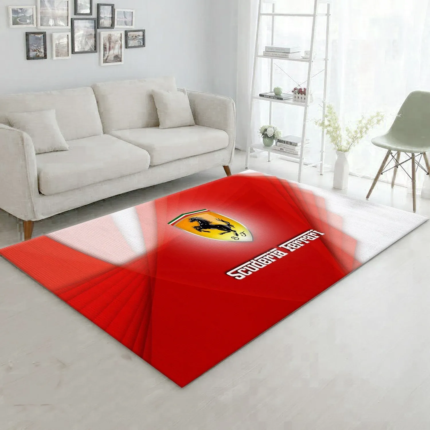 Ferrari Logo Area Rug Living Room Family Gift US Decor - Indoor Outdoor Rugs